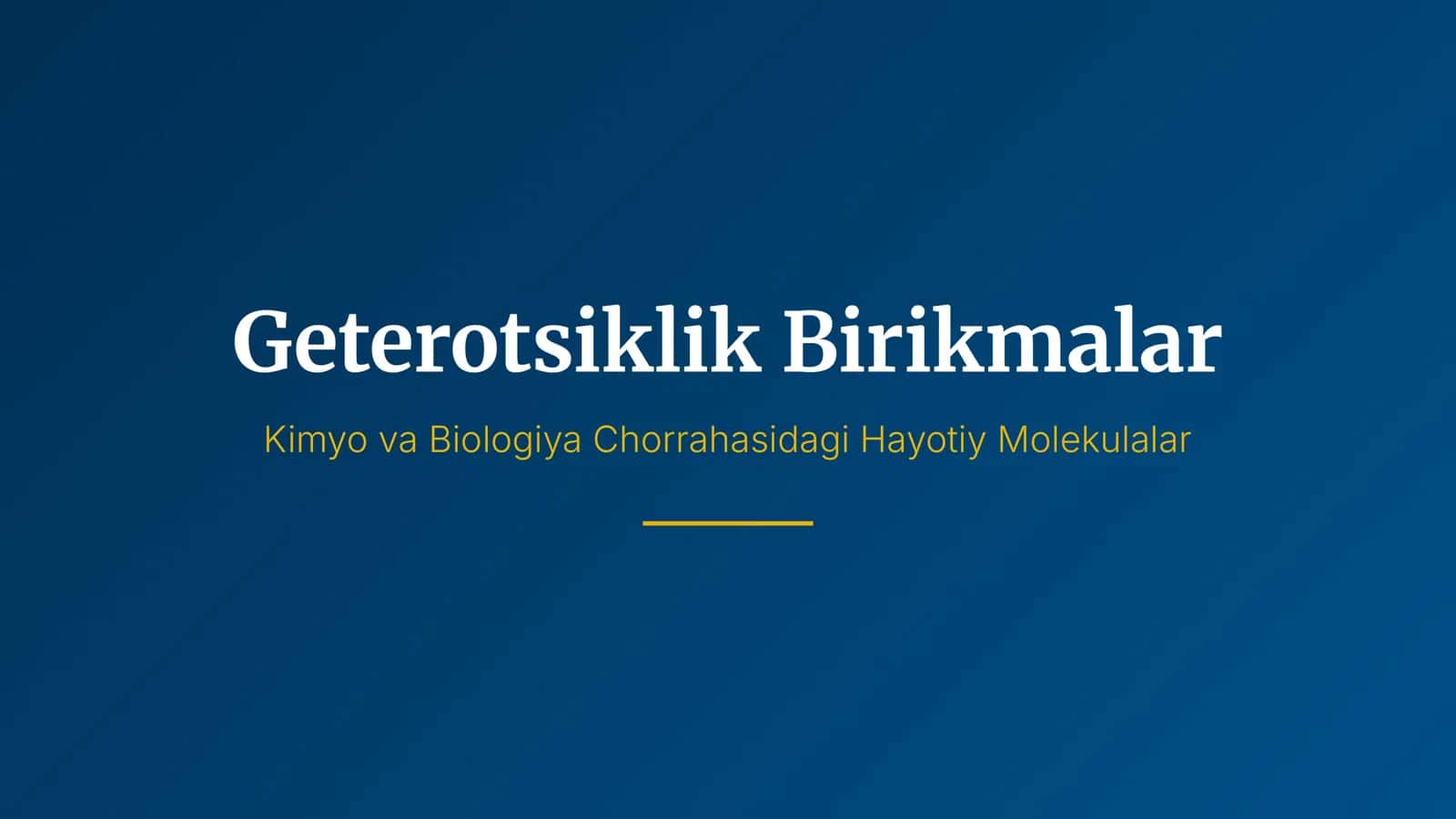 Geterotsiklik Birikmalar