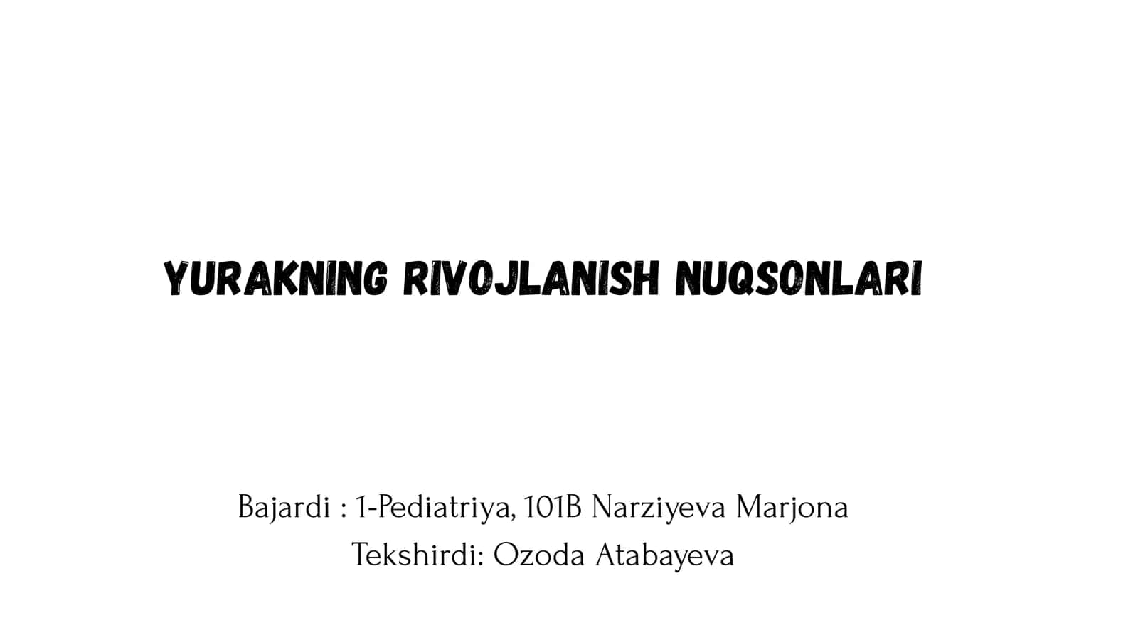Yurakning rivojlanish nuqsonlari