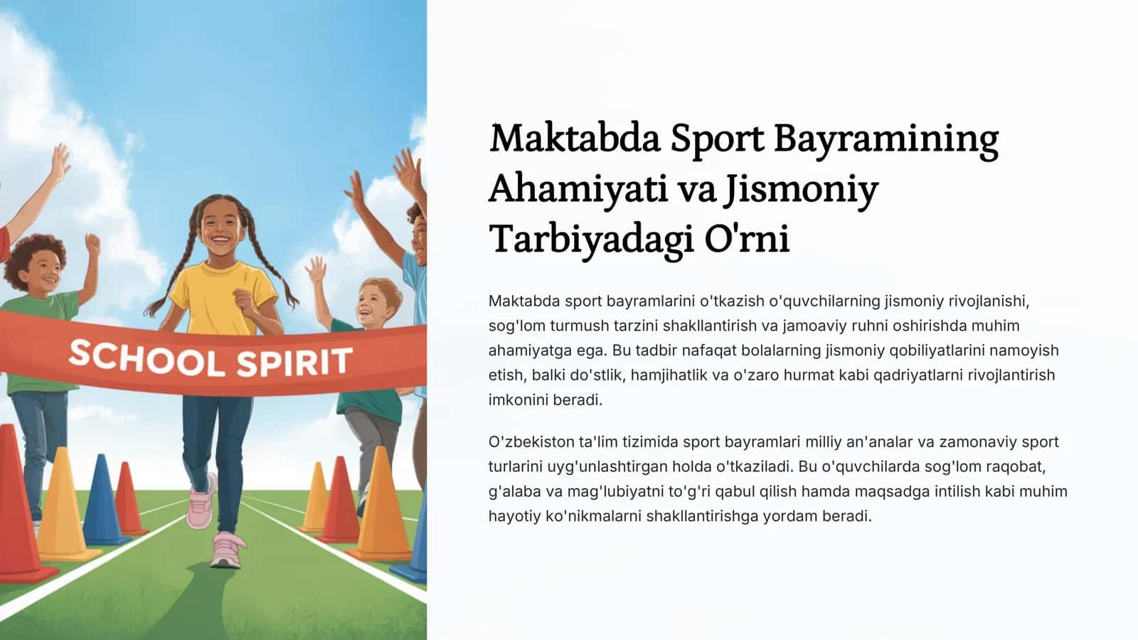 Maktabda Sport Bayramining Ahamiyati va Jismoniy Tarbiyadagi O'rni