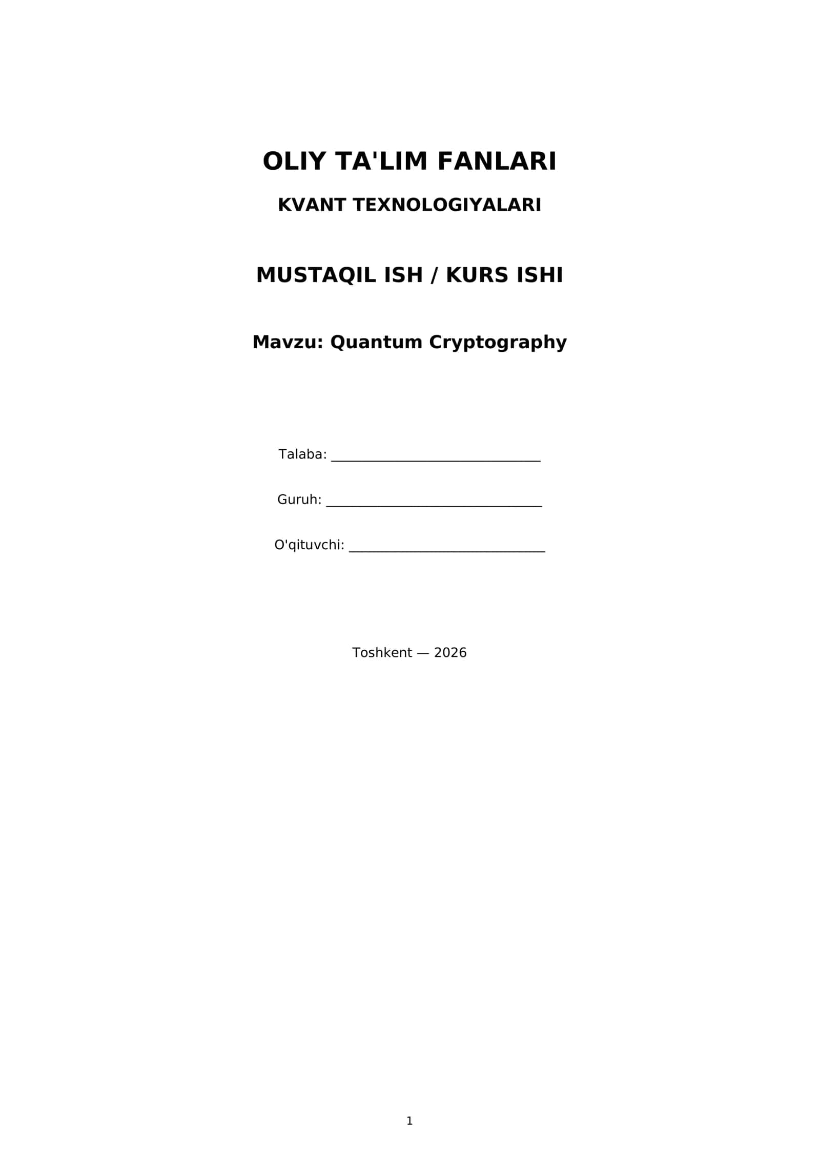 Quantum Cryptography