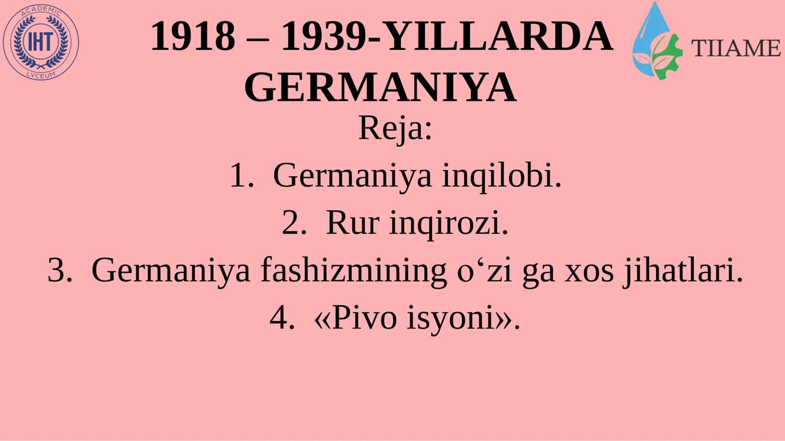 1918 – 1939-YILLARDA GERMANIYA