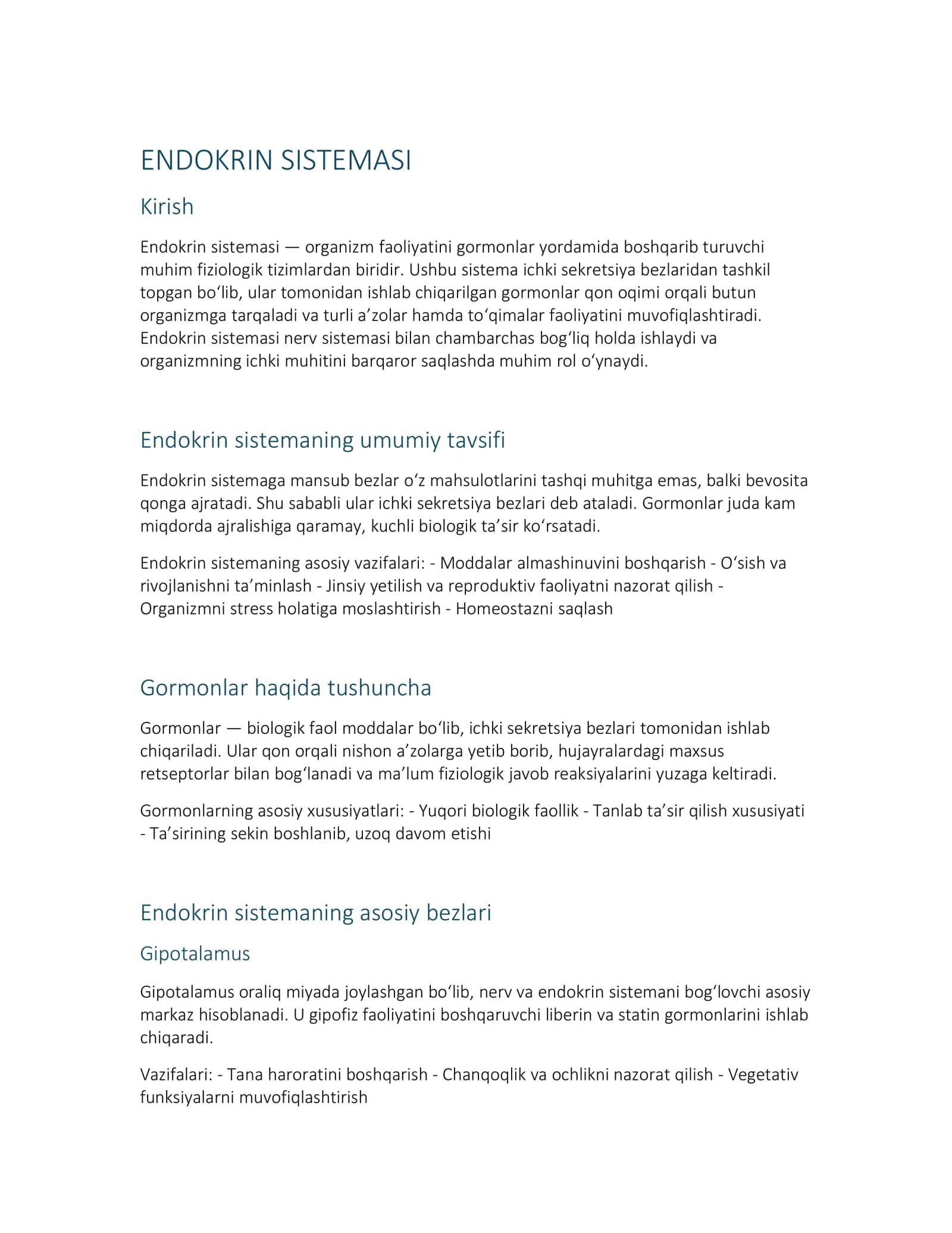 ENDOKRIN SISTEMASI
