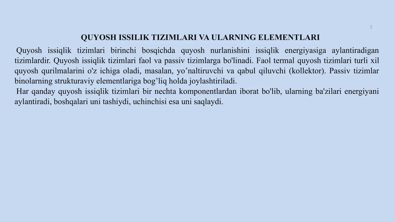 quyosh issiqlik qurilmalari