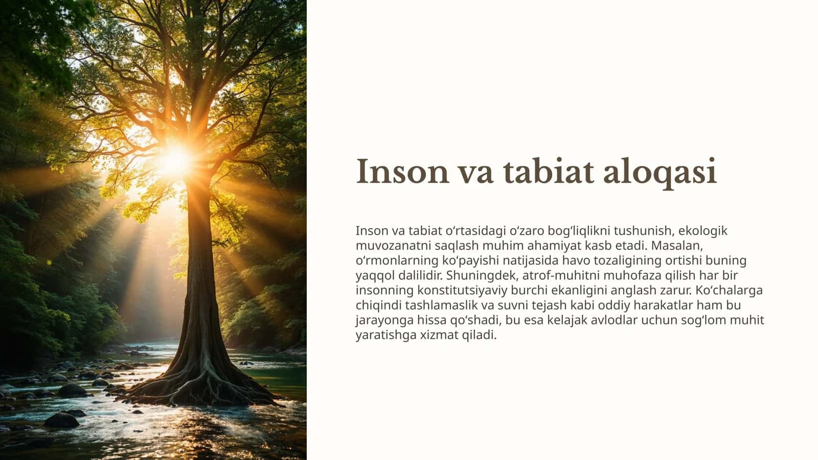 Inson va tabiat aloqasi