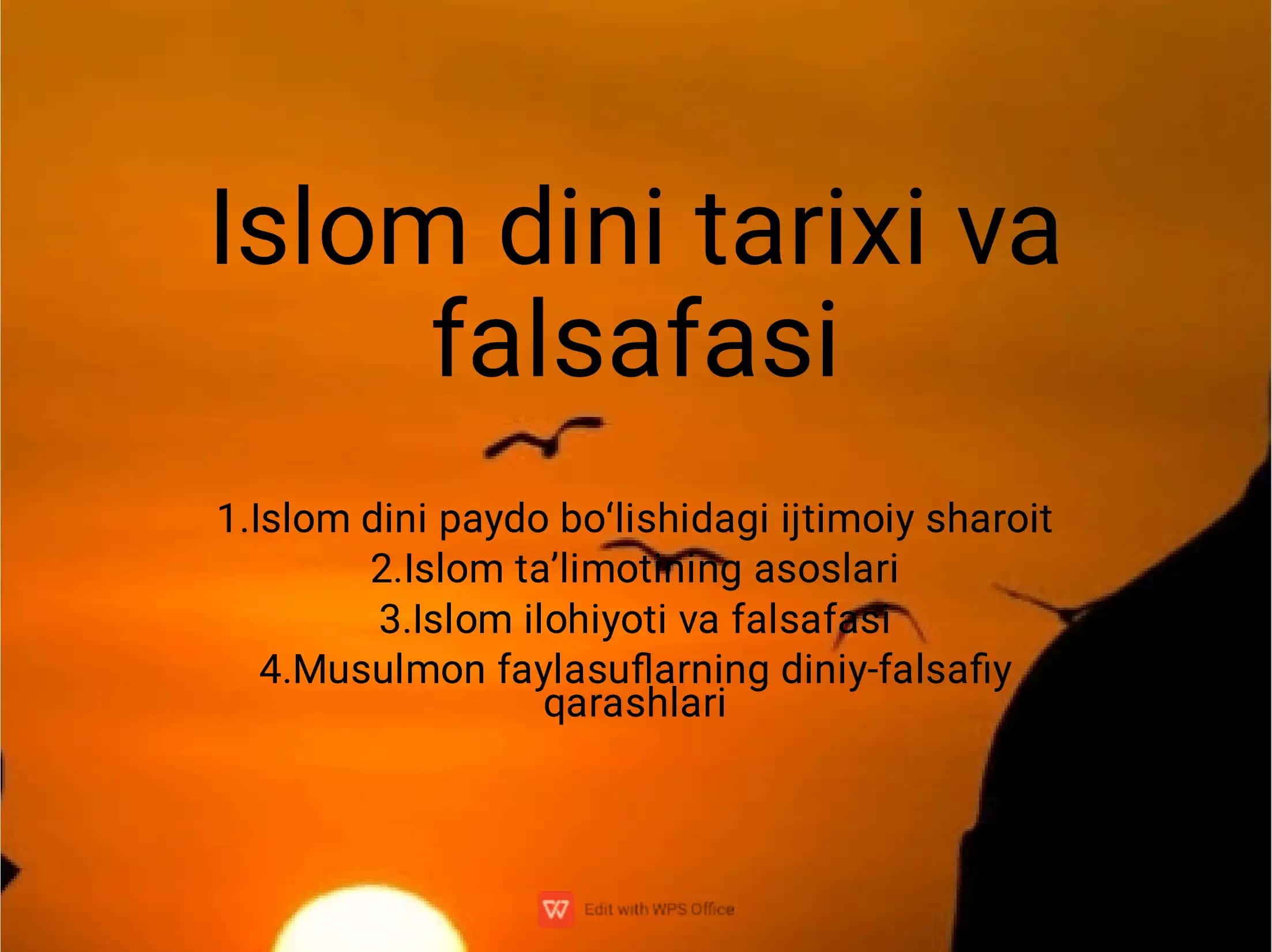 Islom dini tarixi va falsafasi