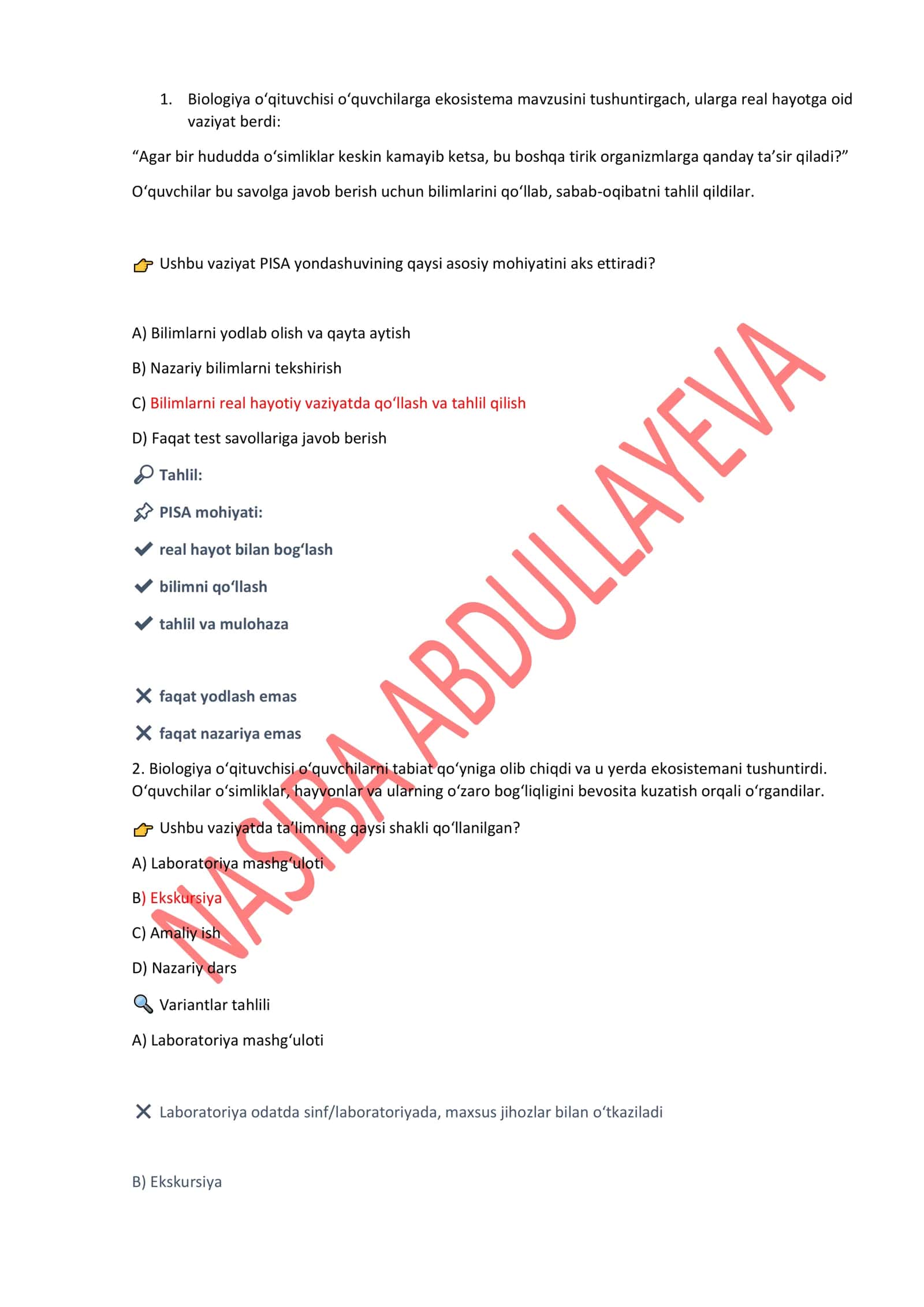 Ekosistema mavzusi