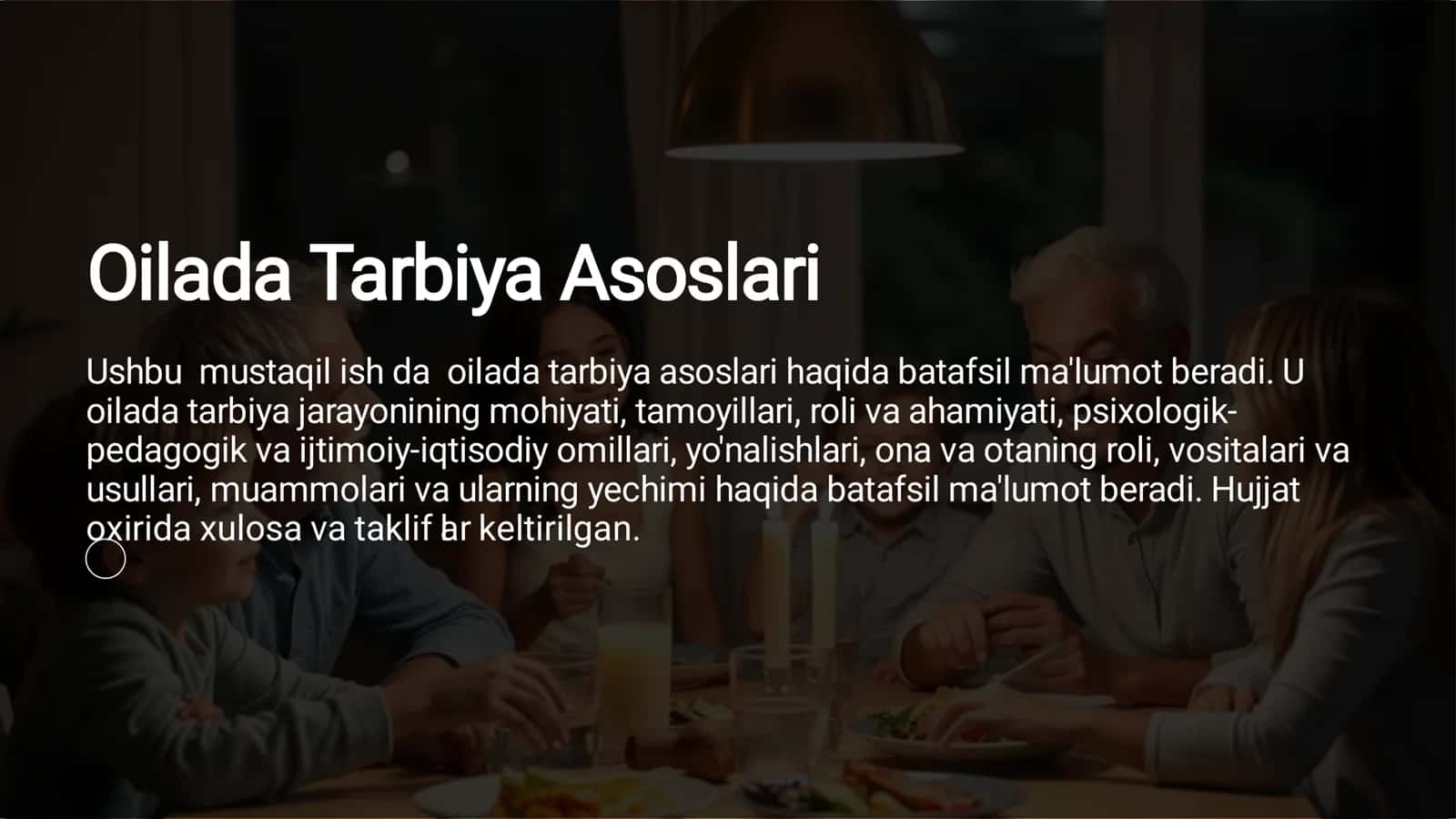 Oilada Tarbiya Asoslari