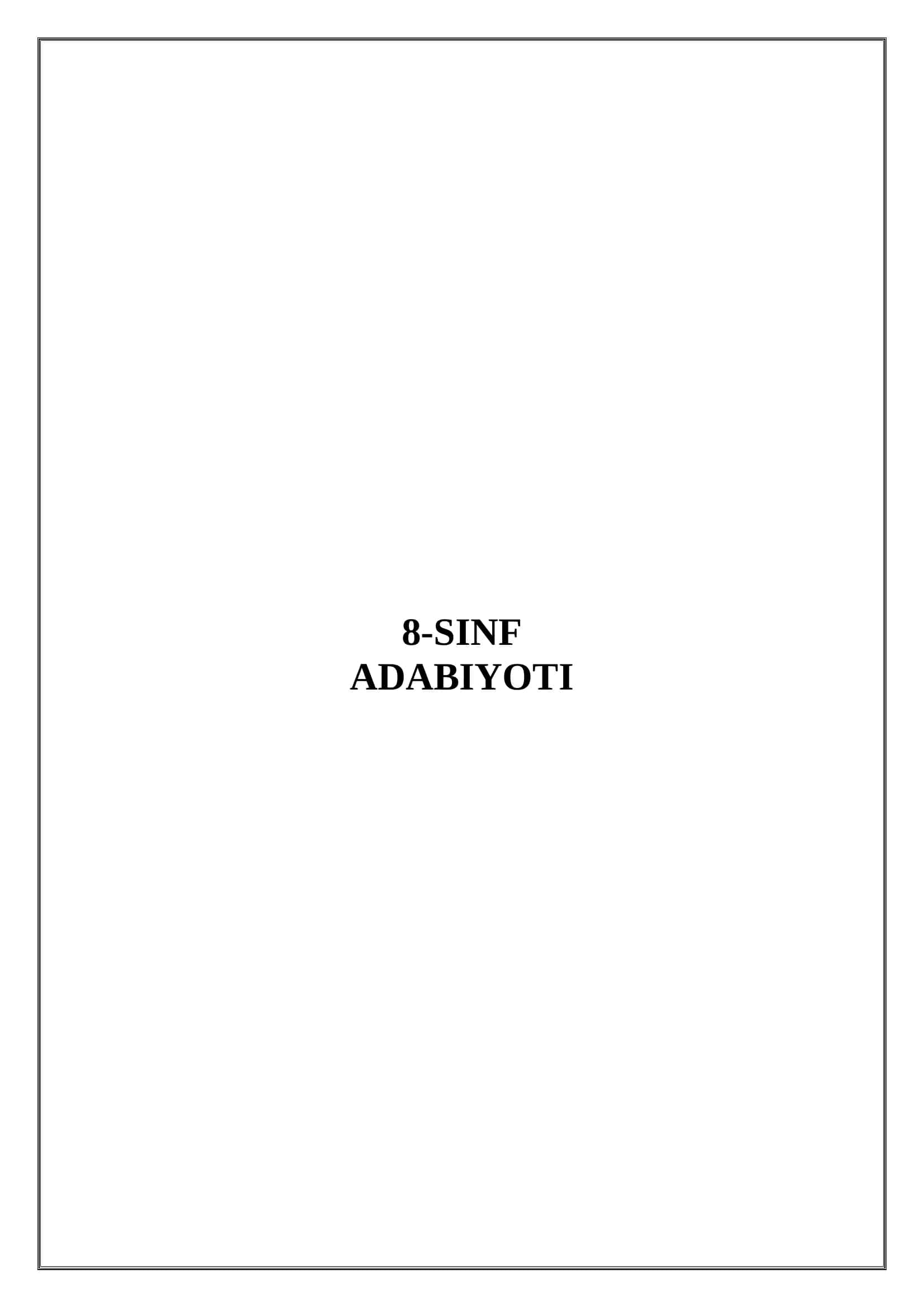 8-SINF ADABIYOTI "KUNTUG‘MISH" DOSTONI