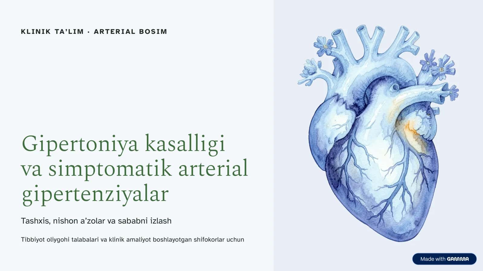 Gipertoniya kasalligi va simptomatik arterial gipertenziyalar