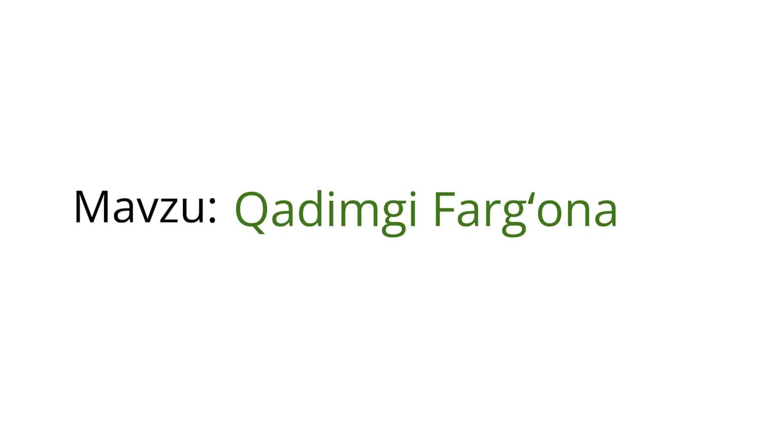 qadimgi Fargʻona
