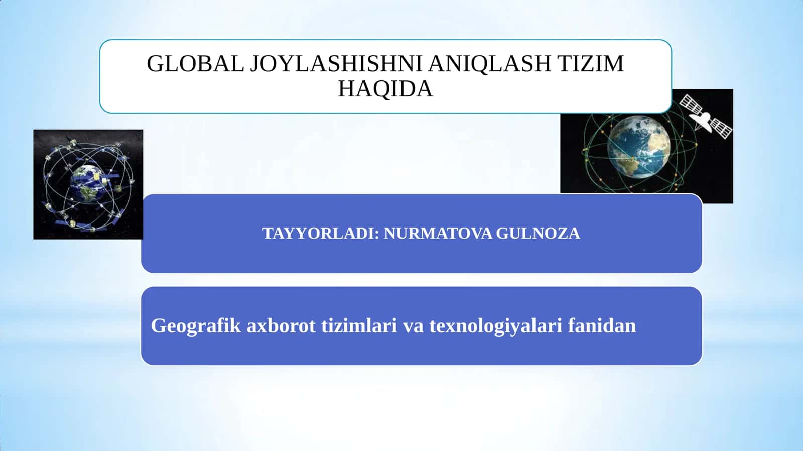 GLOBAL JOYLASHISHNI ANIQLASH TIZIM