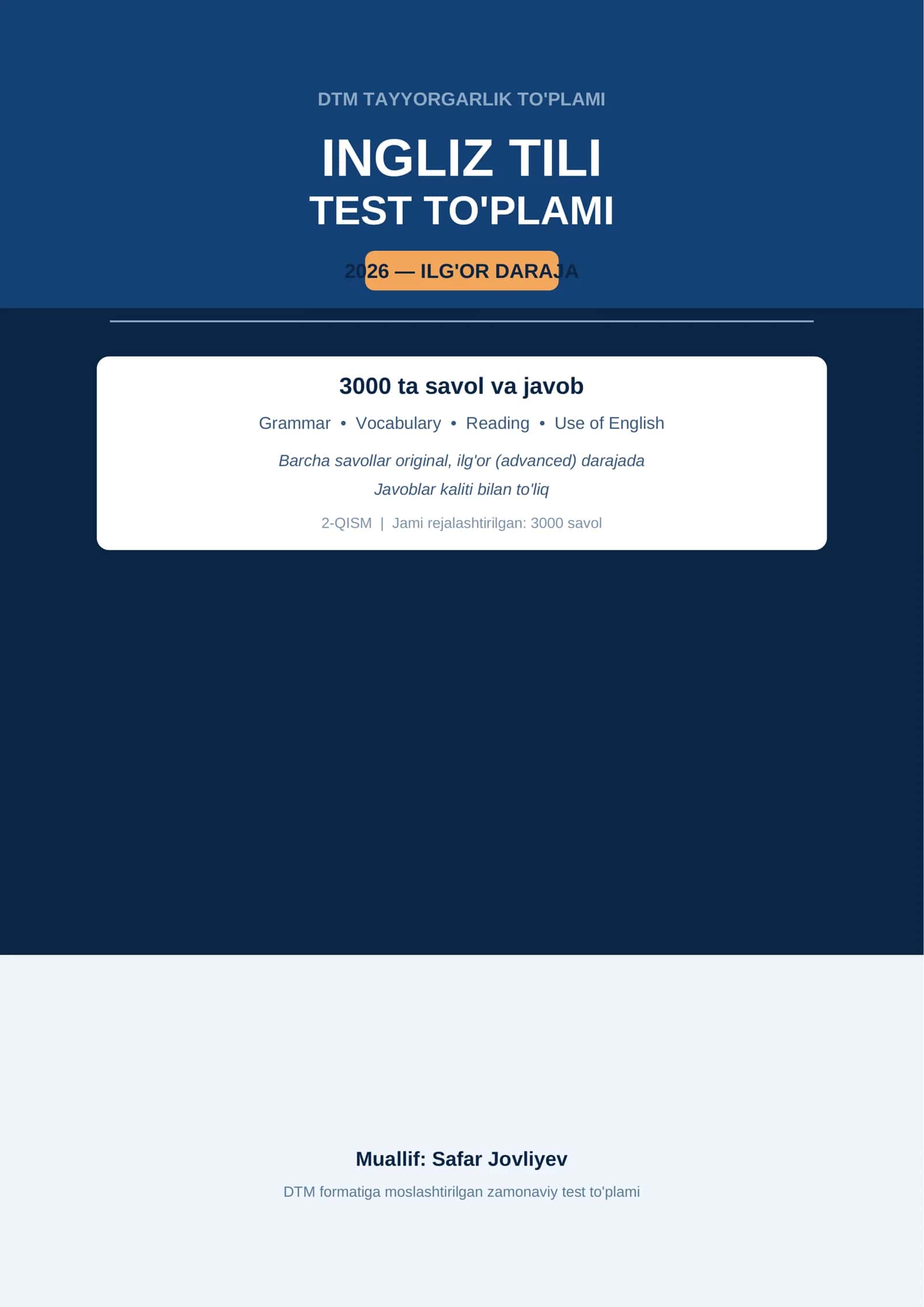 DTM TAYYORGARLIK TO'PLAMI
