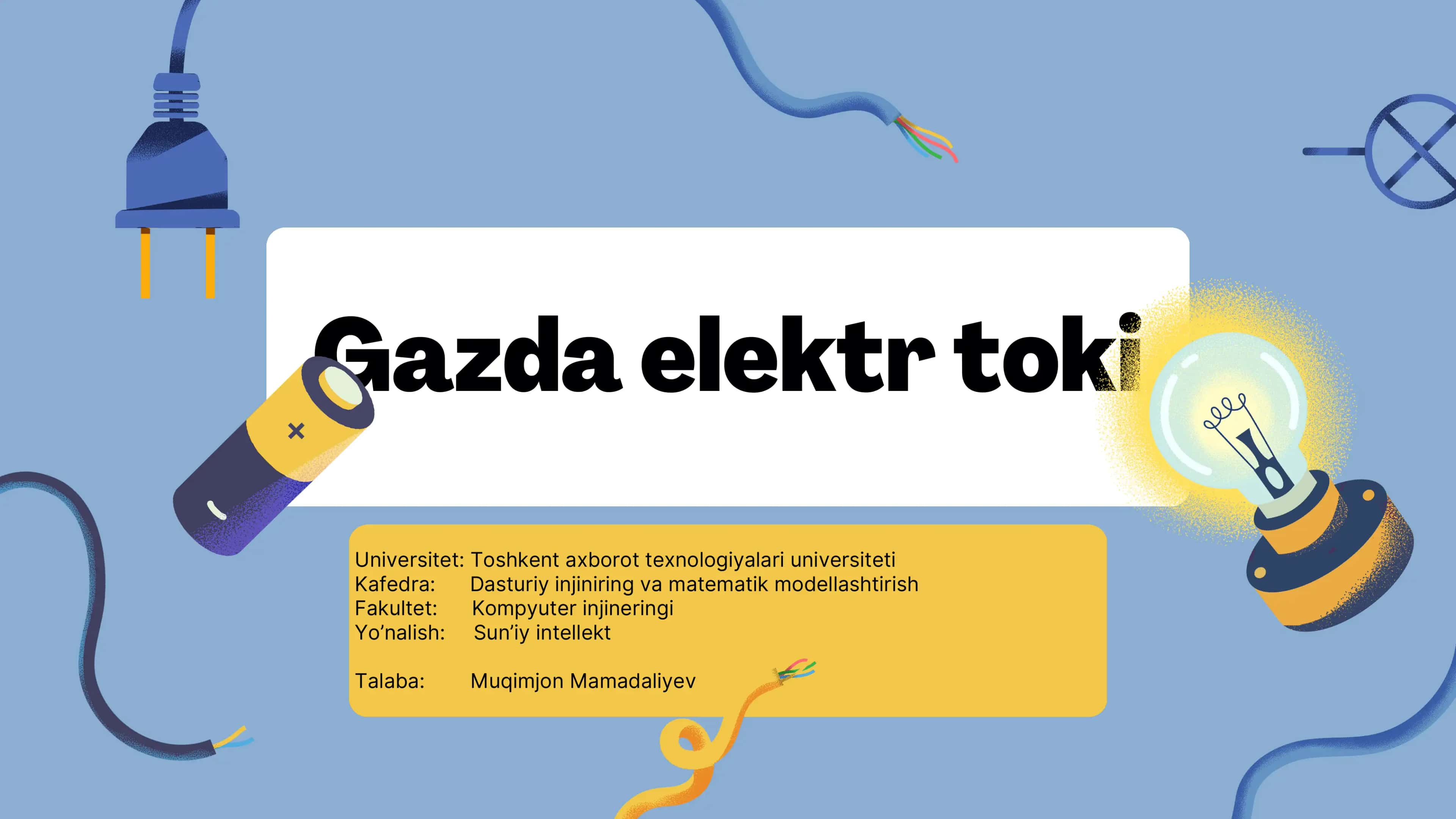 "Gazda elektr toki" mavzusida Fizika fanidan taqdimot loyihasi