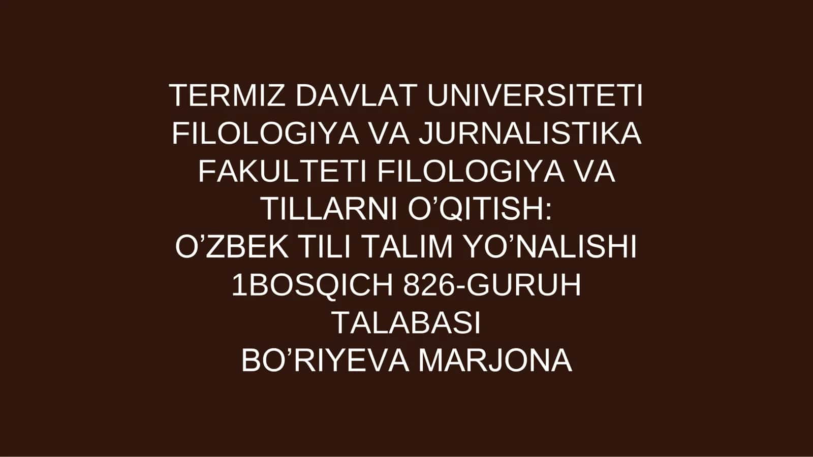 FILOLOGIYA VA JURNALISTIKA