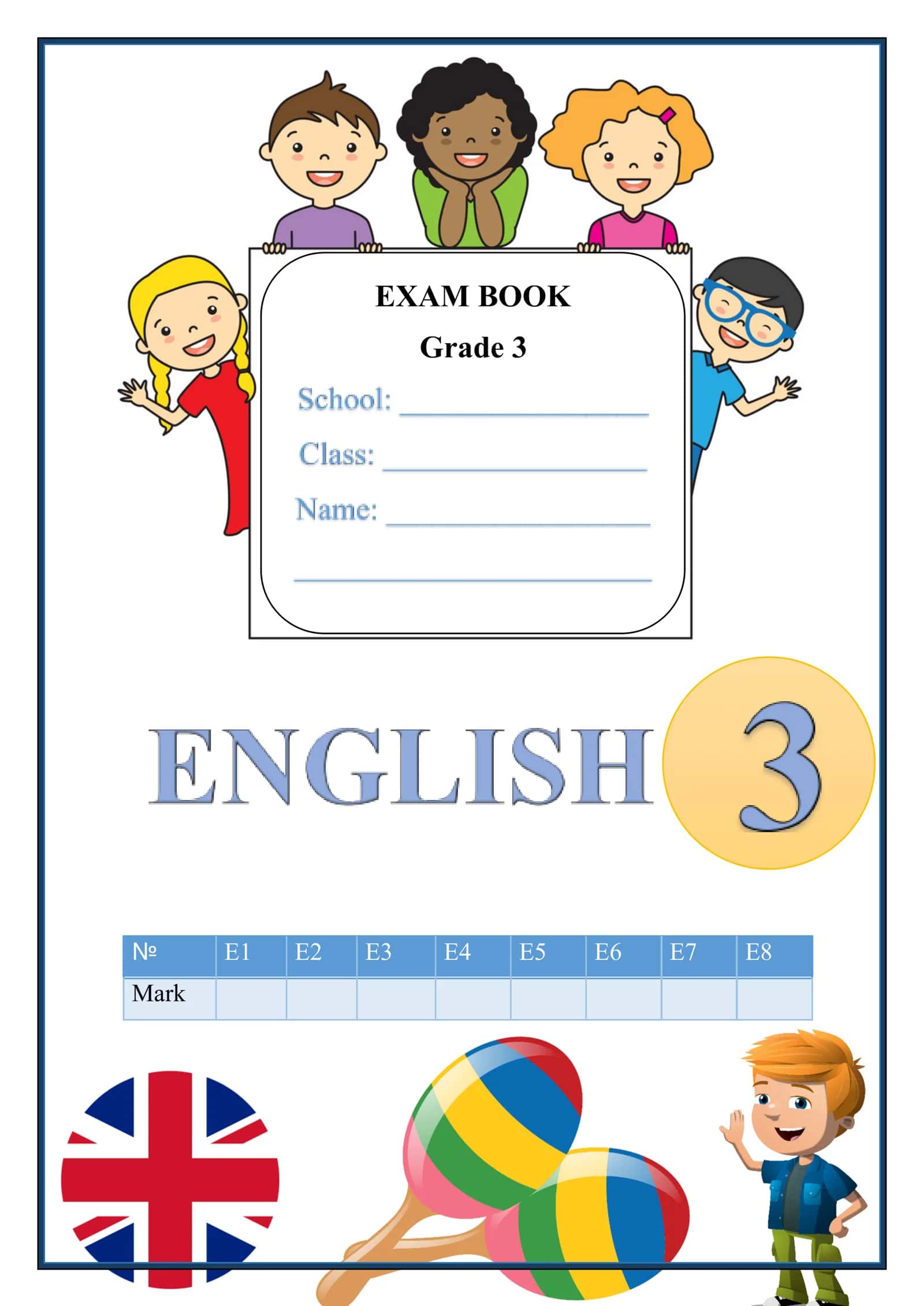 Mark EXAM BOOK Grade 3 3-sinflar uchun nazorat ishi daftari