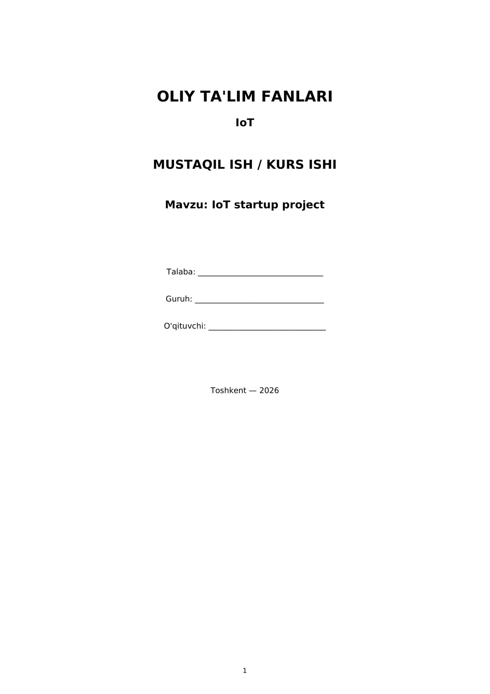 IoT startup project