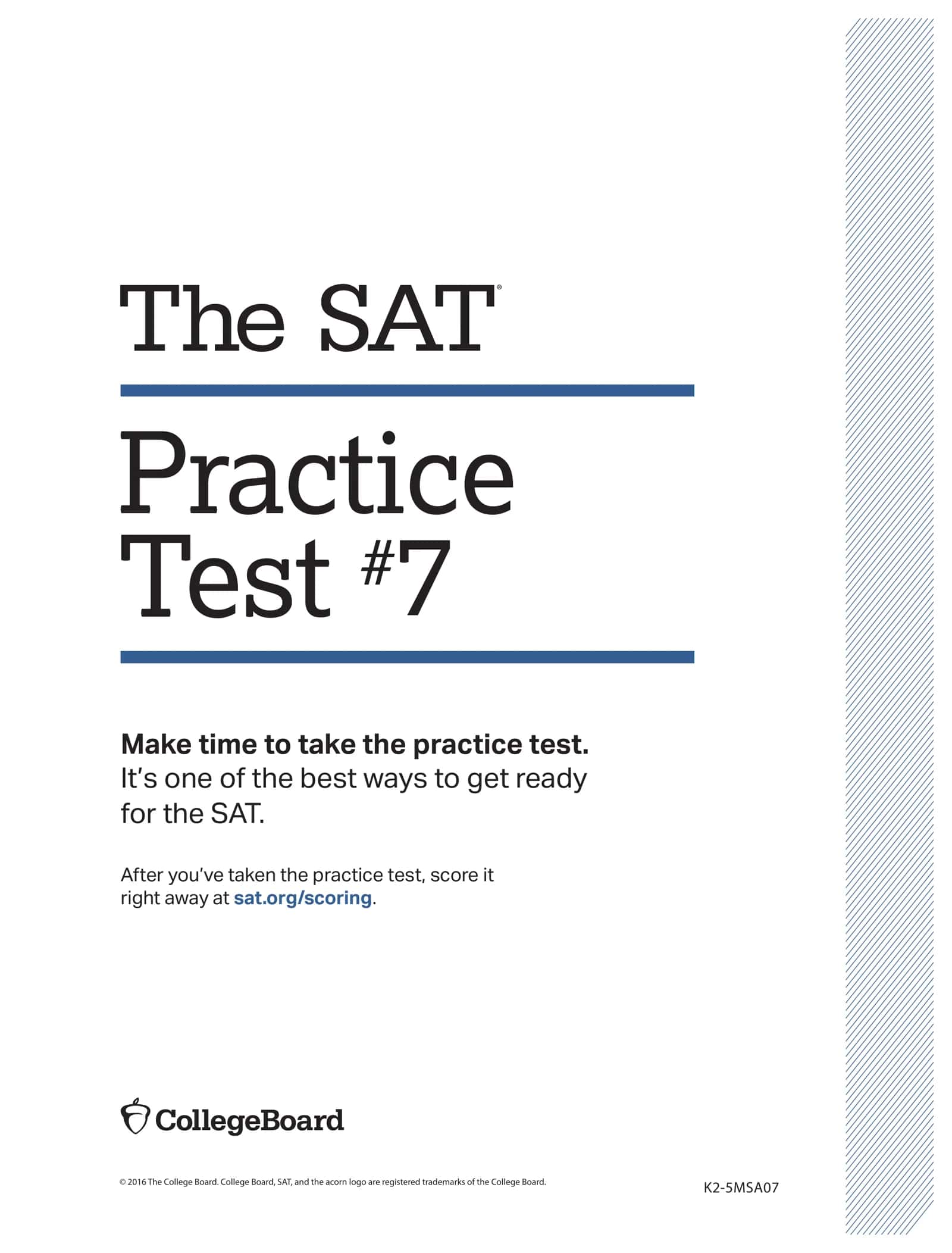 ππ THE SAT PRACTICE TEST #7 ππ β‘ OFFICIAL SAT PREPARATION PDF β‘ ββββββββββββββββββ
