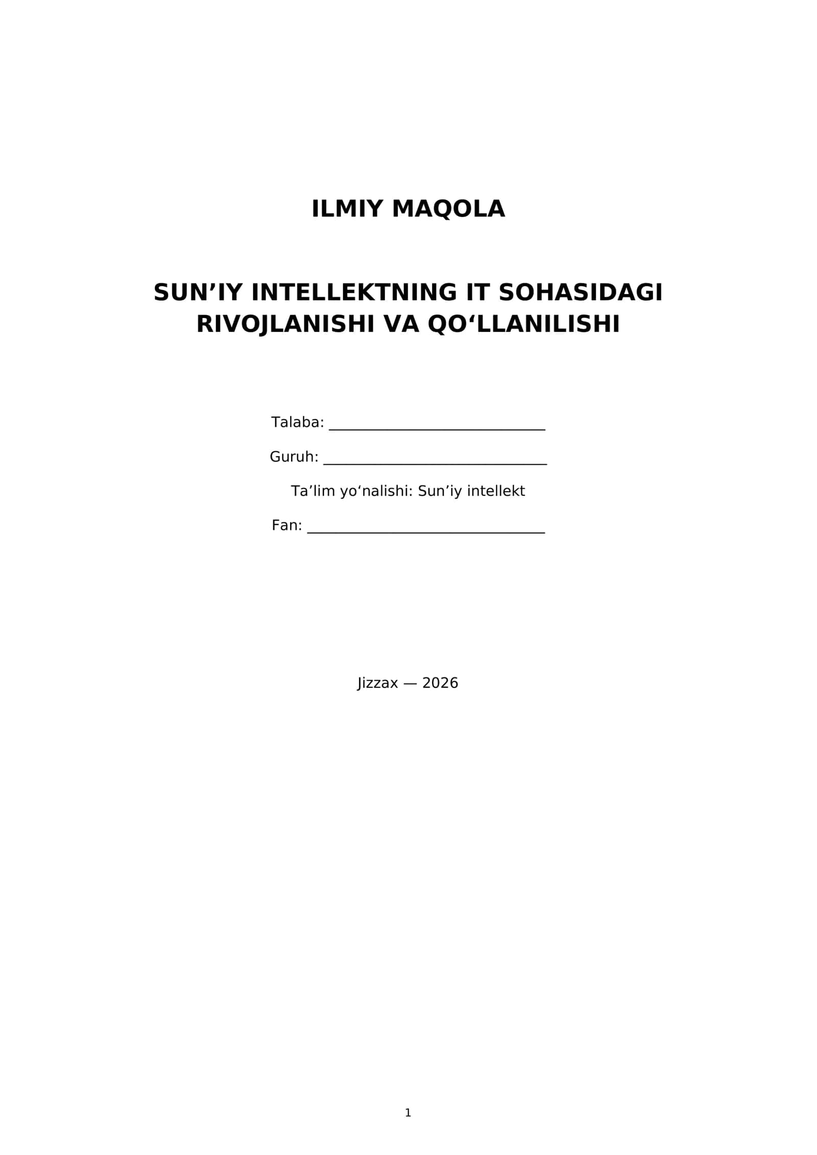 IT BOYICHA TUSHUNCHA MAVZU