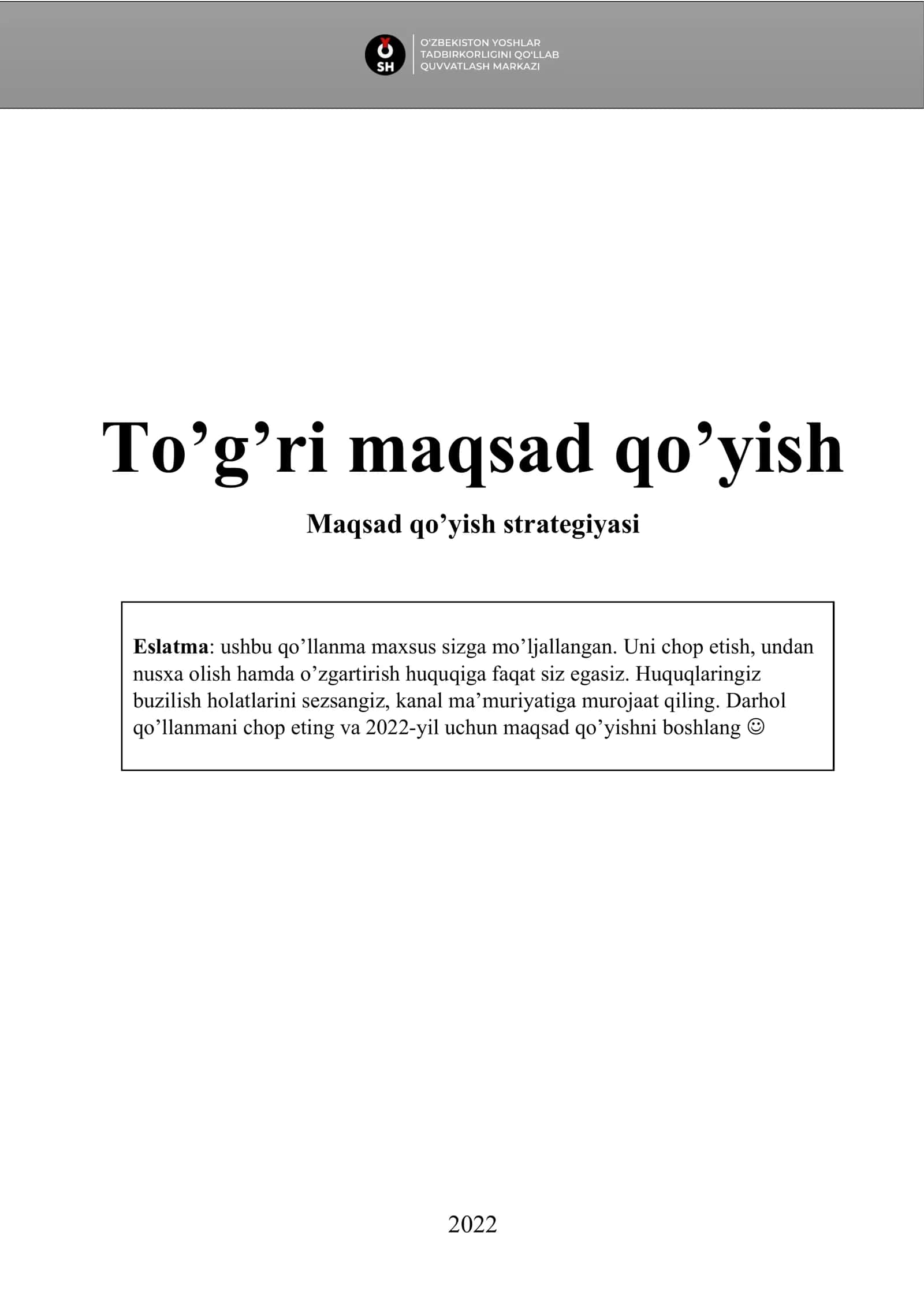 Maqsad qo’yish strategiyasi