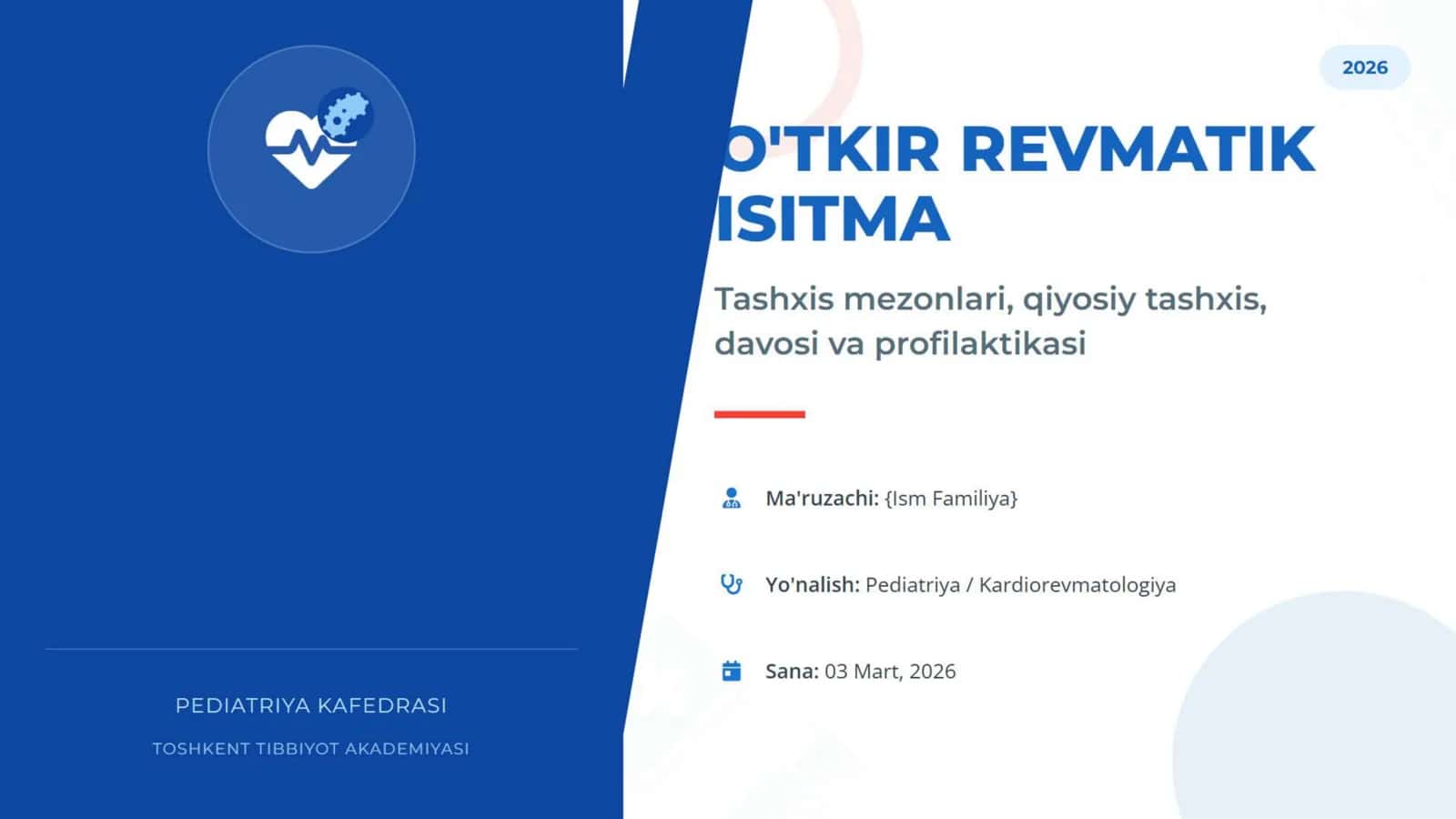 O’tkir revmatik isitma. Tashxisot mezonlari. Qiyosiy tashxis. Davosi. Profilaktikasi.