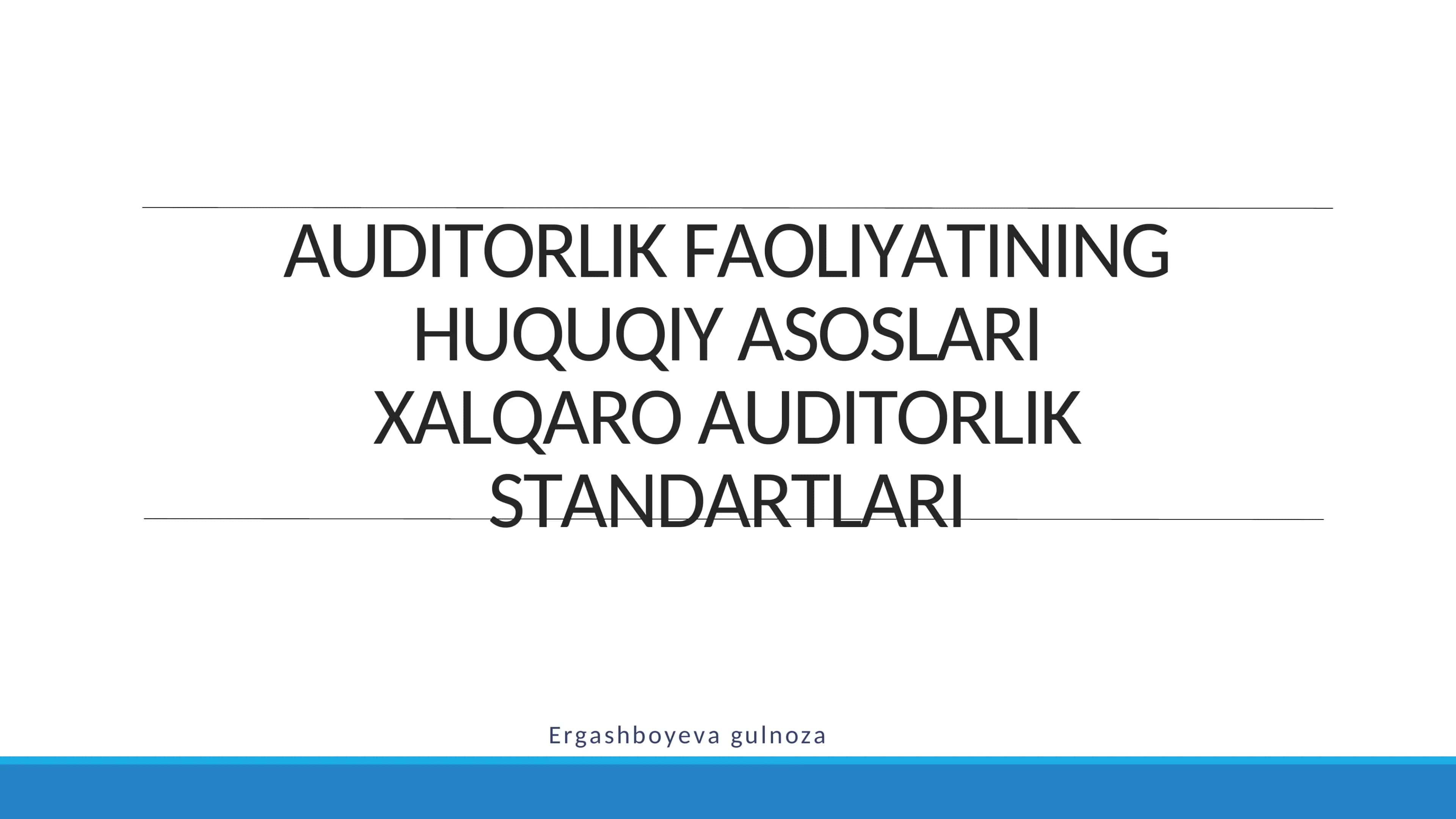 Xalqaro Auditorlik Standartlari