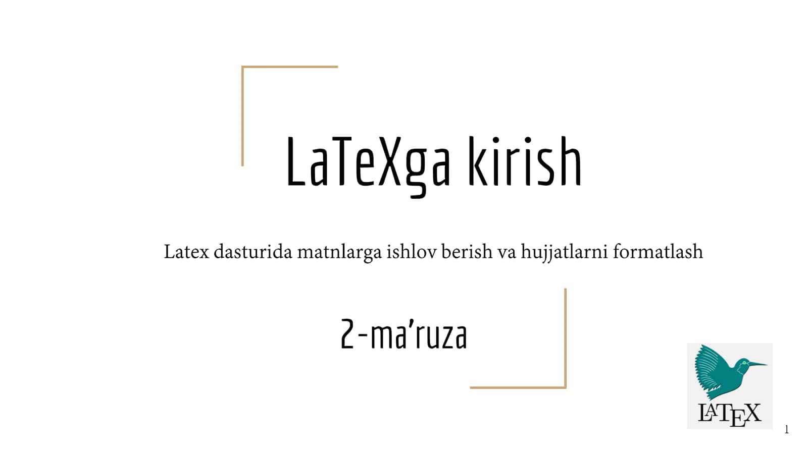 LaTeXga kirish