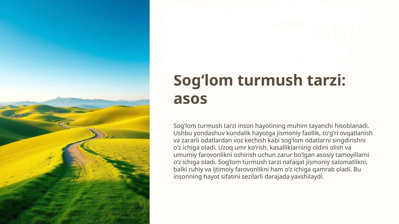 Sogʻlom turmush tarzi: