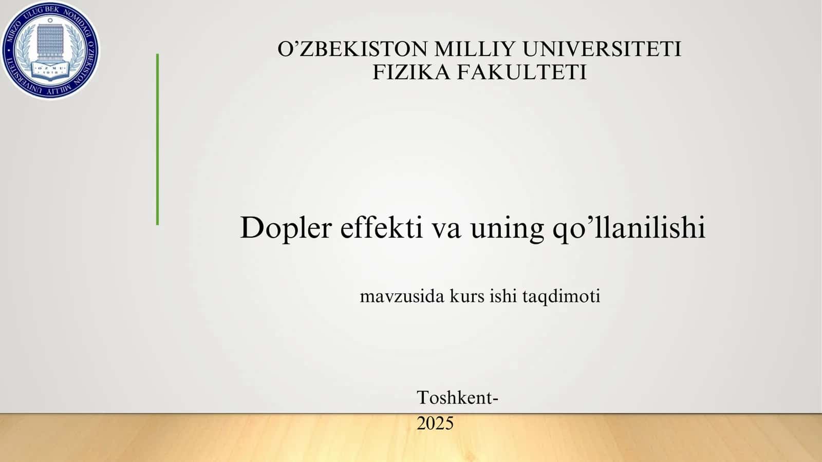 Dopler effekti va uning qo’llanilishi