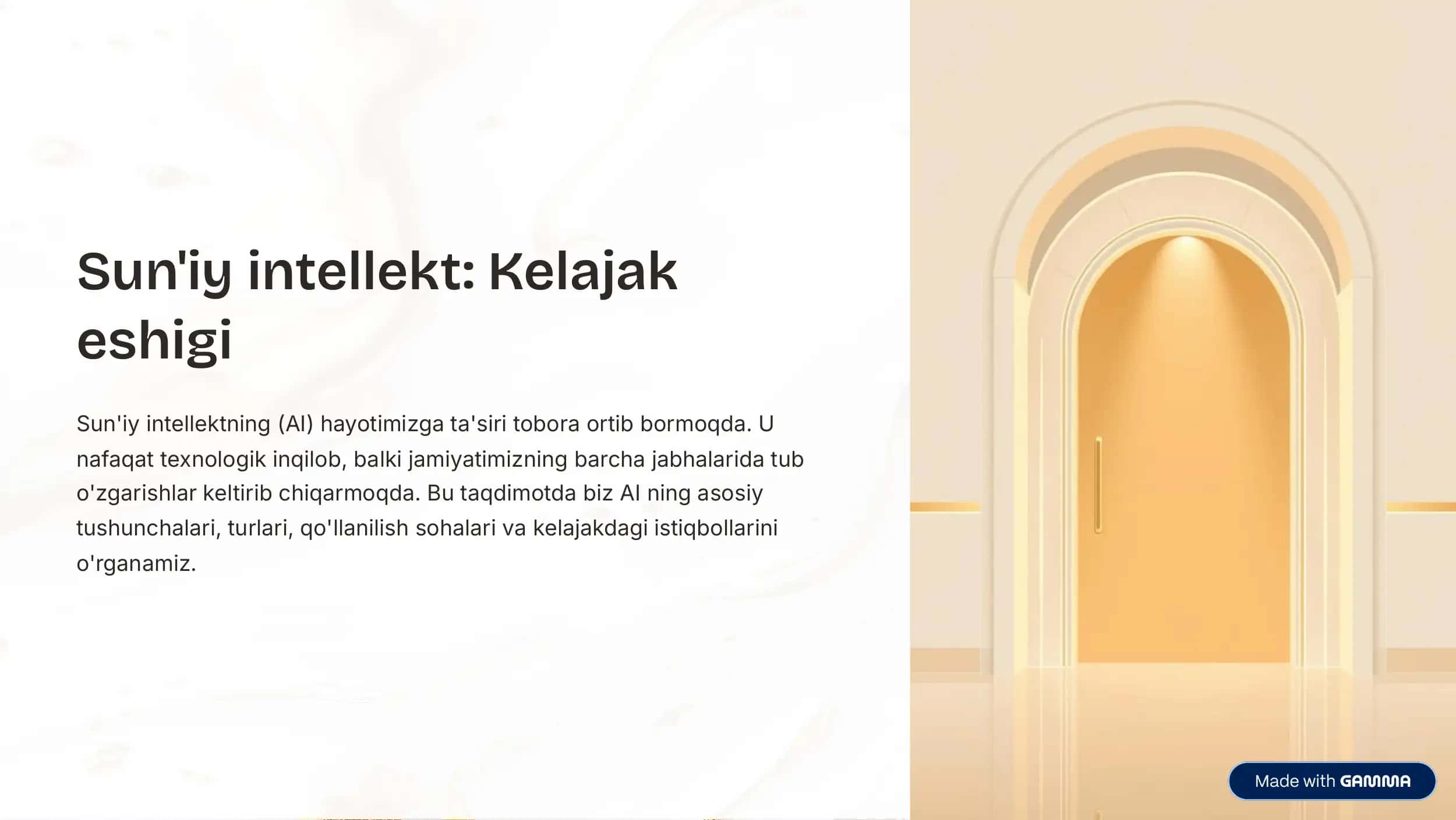 suniy intellekt kelajak eshigi