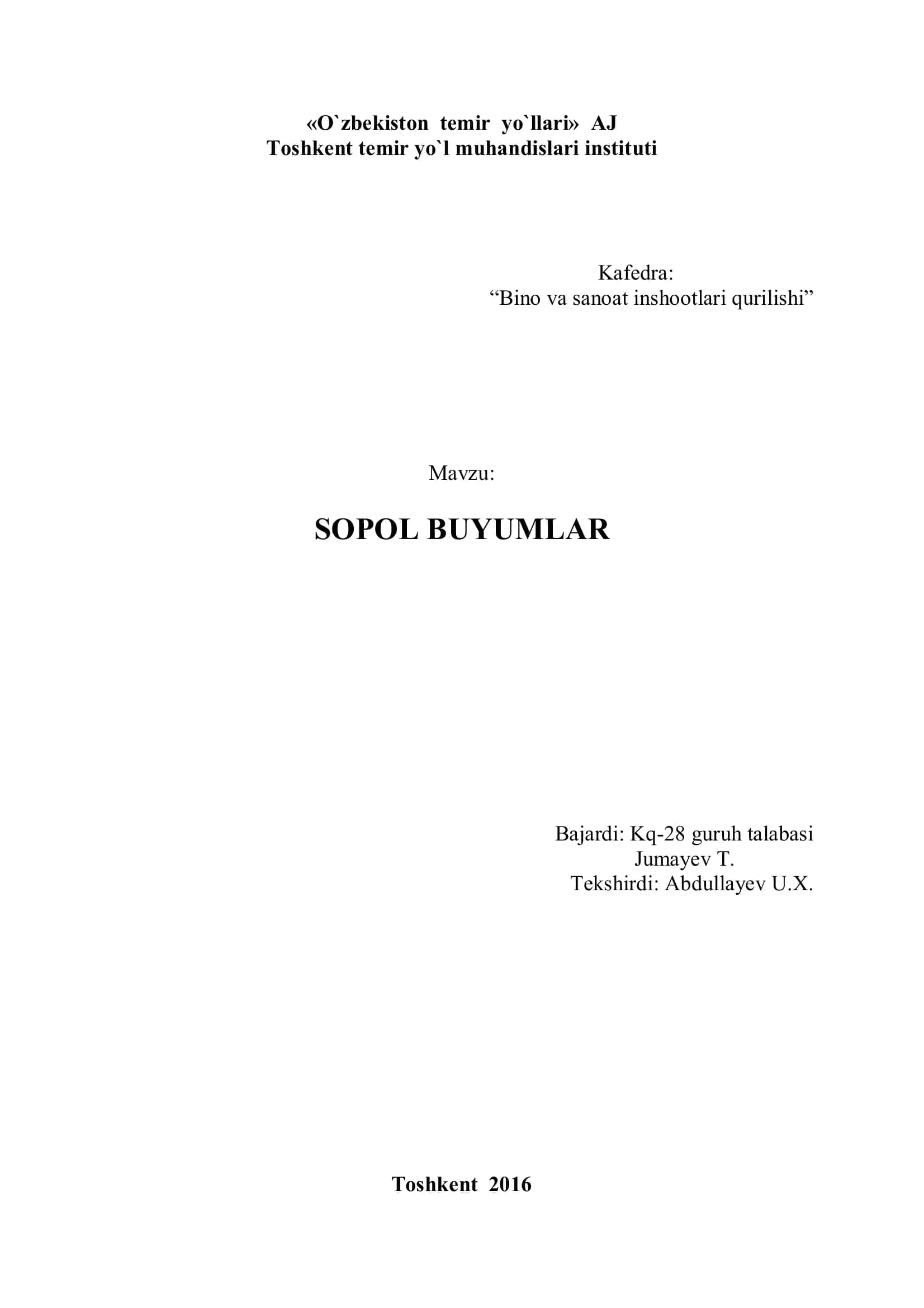 SOPOL BUYUMLAR