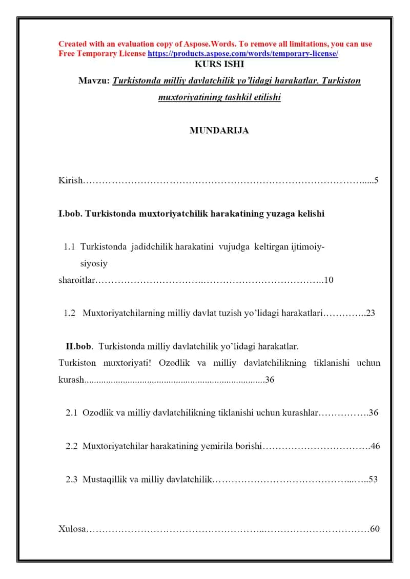 Turkistonda milliy davlatchilik yo’lidagi harakatlar. Turkiston muxtoriyatining tashkil etilishi