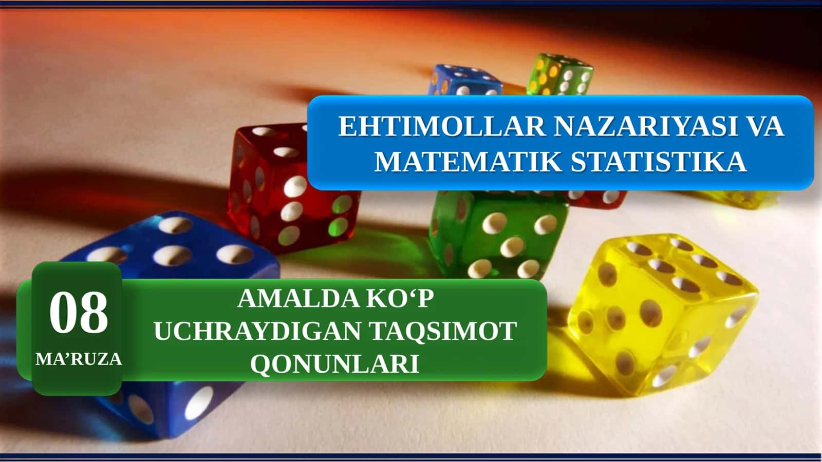 Amalda ko'p uchraydigan taqsimot qonunlari
