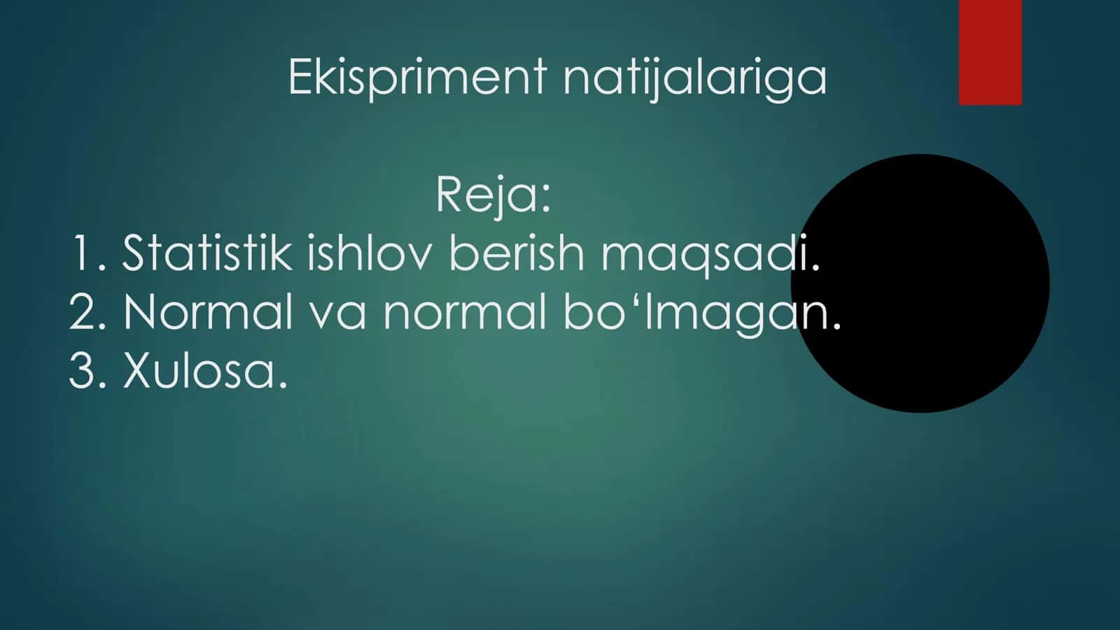 Ekispriment natijalariga