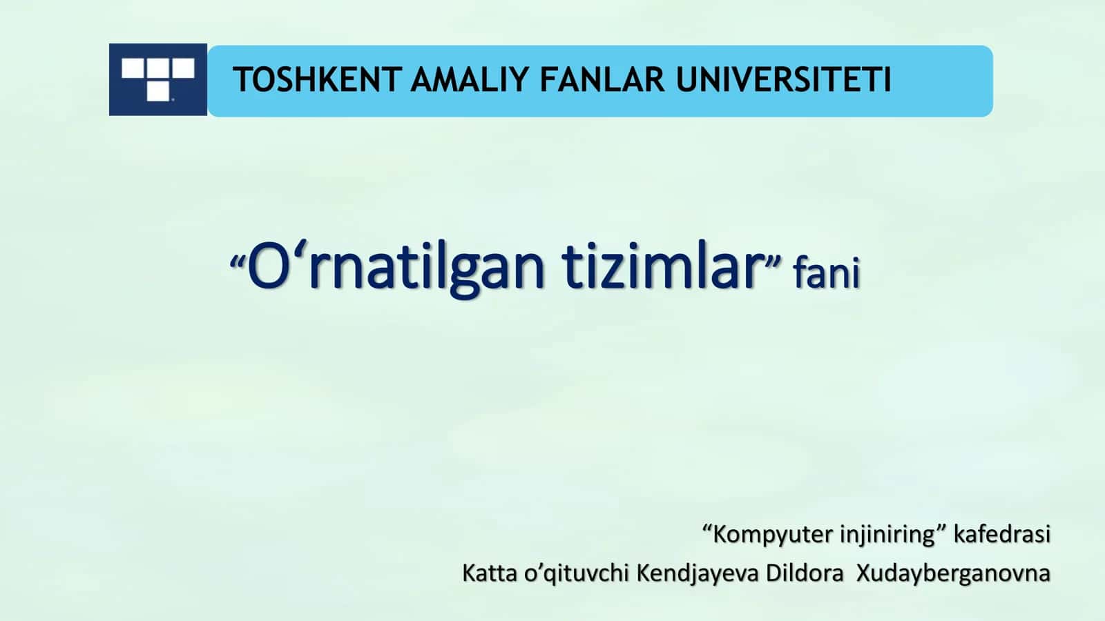 O'rnatilgan tizimlarga uzilish ish tartibini joriy etish