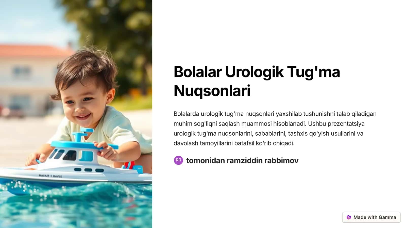 Urologik tug'ma nuqsonlari
