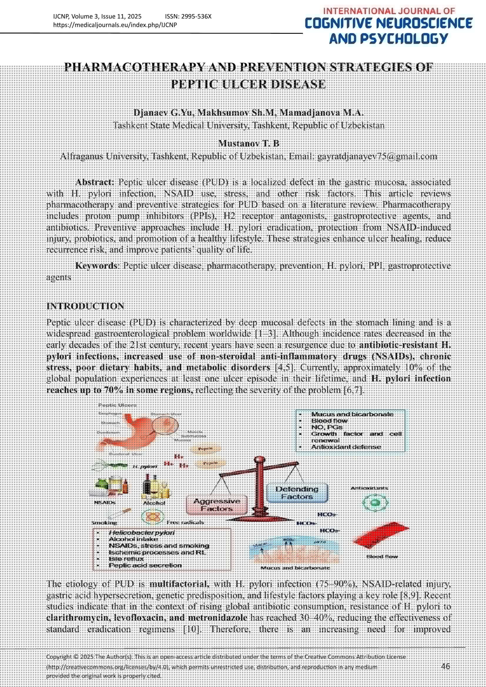 Pharmacotherapy and Prevention Strategies of Peptic Ulcer Disease