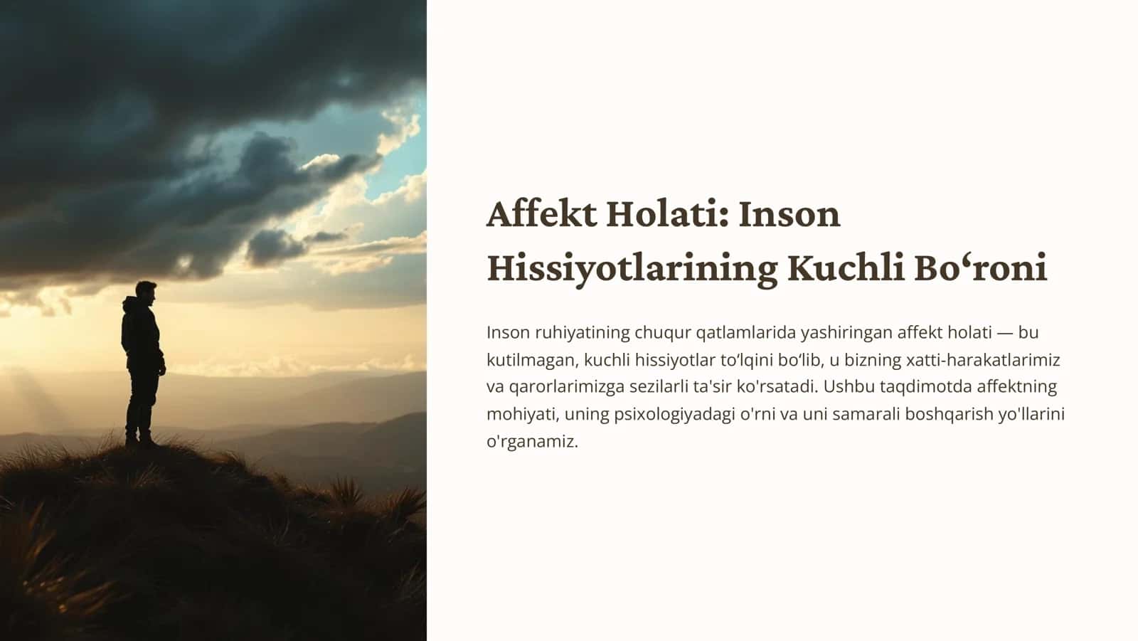 Affekt Holati: Inson Hissiyotlarining Kuchli Boroni