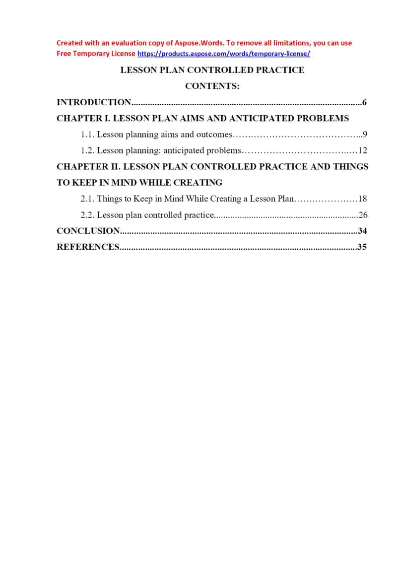 Lesson Plan Controlled Practice