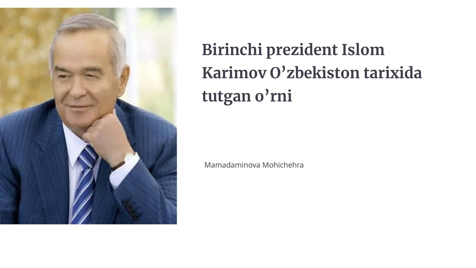 Islom Karimovning Siyosiy Faoliyati