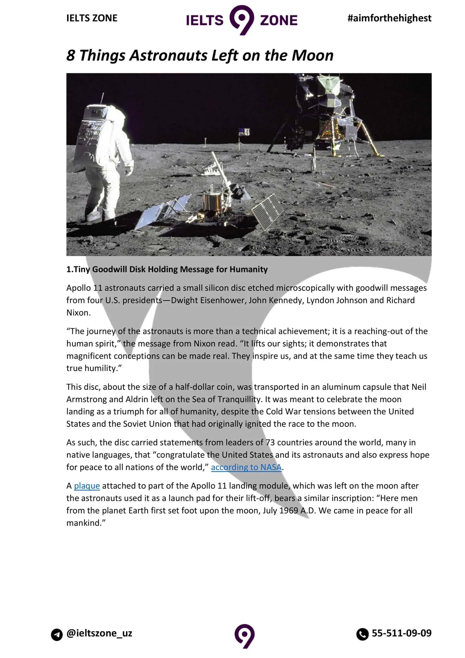 8 Things Astronauts Left on the Moon