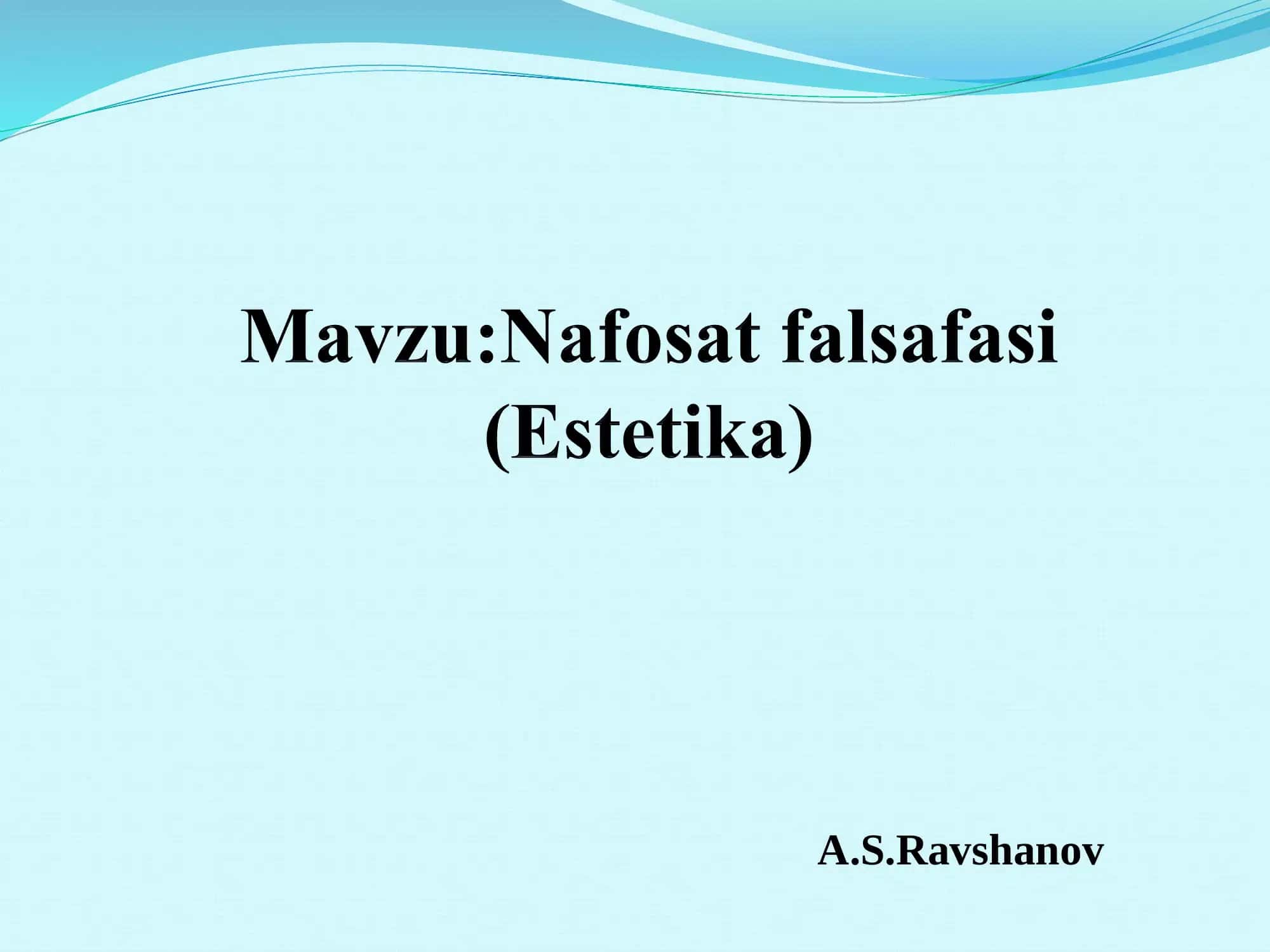 Estetika