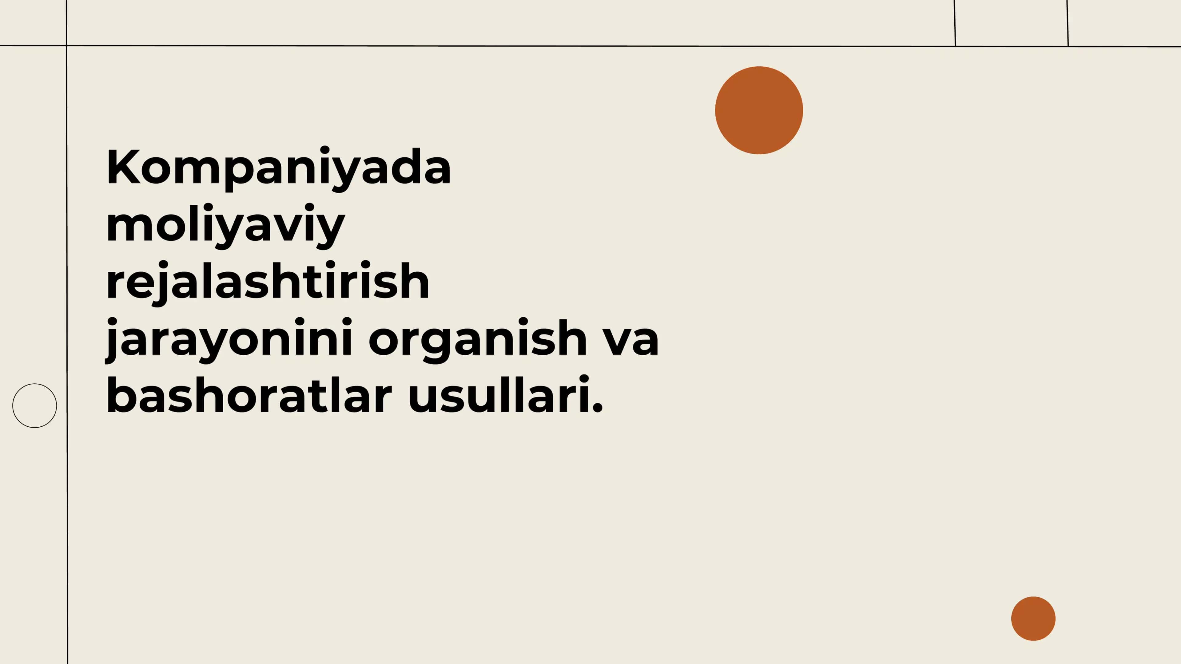 Moliyaviy rejalashtirish jarayoni