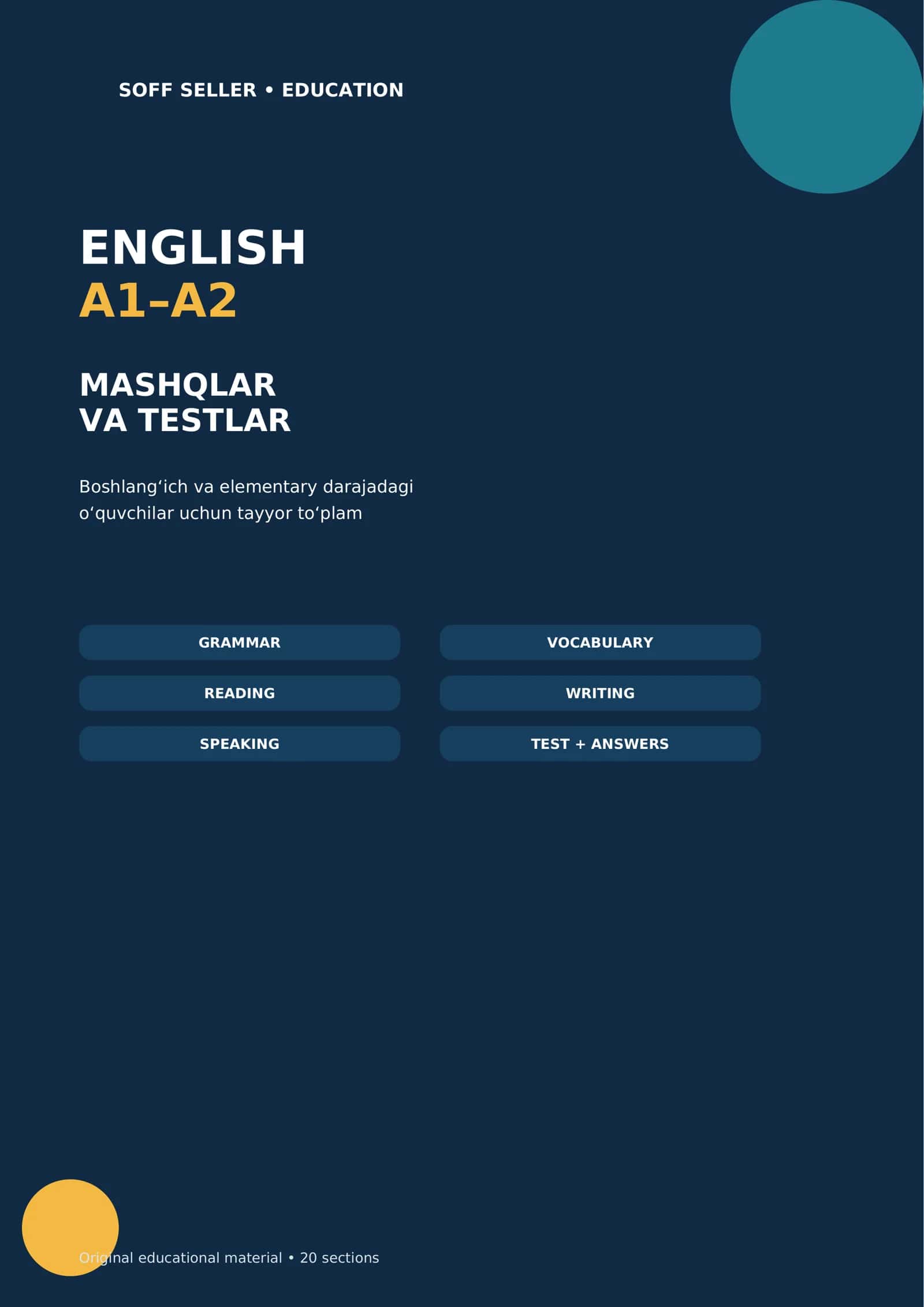 ENGLISH A1-A2 MASHQLAR VA TESTLAR