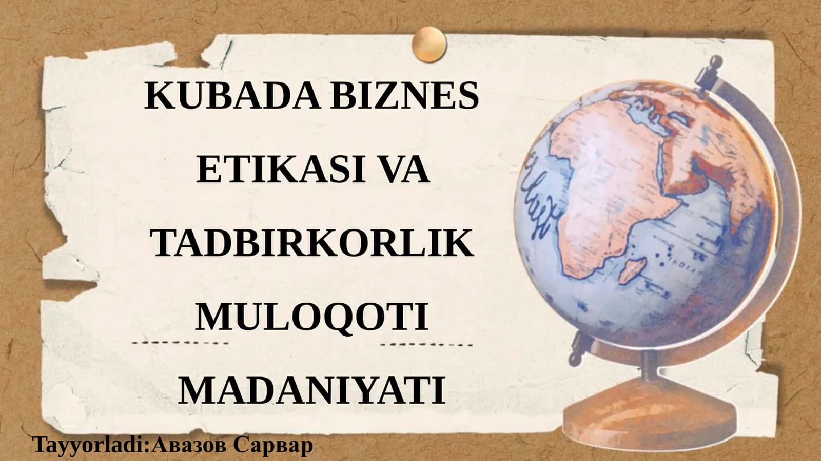 KUBADA BIZNES ETIKASI VA TADBIRKORLIK MULOQOTI MADANIYATI