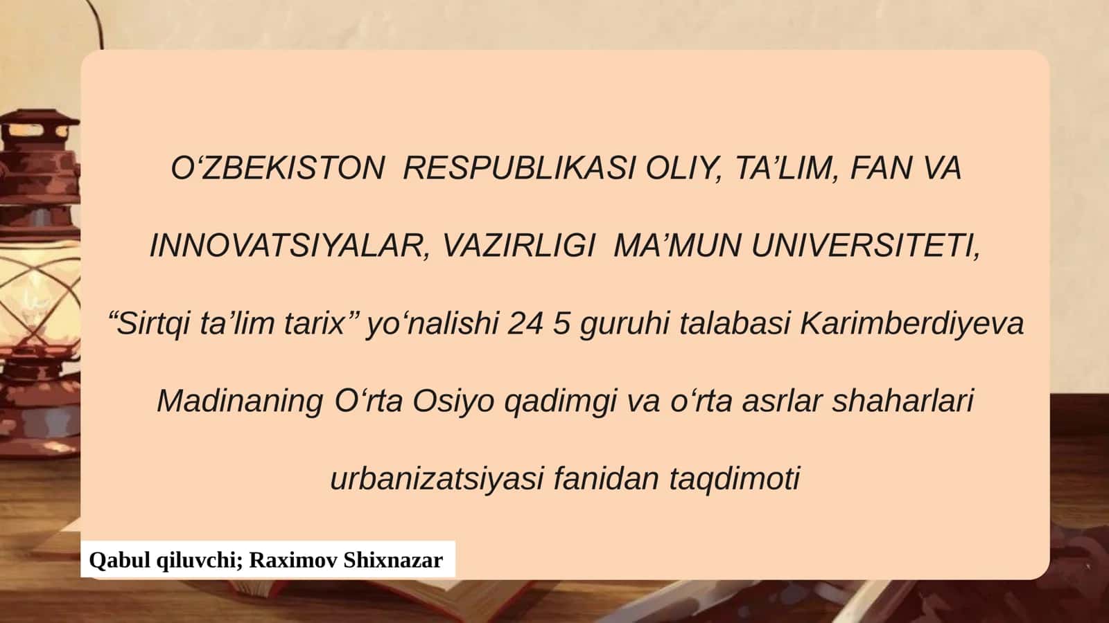 AMIR TEMUR VA TEMURIYKAR DAVRIDA QASHQADARYO VOHASI SHAHAR SOZLIGI