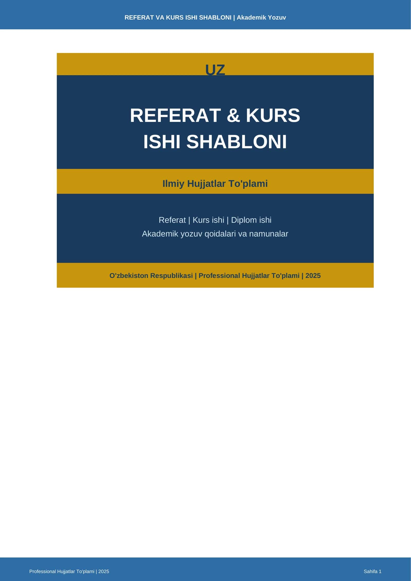 REFERAT VA KURS ISHI SHABLONI