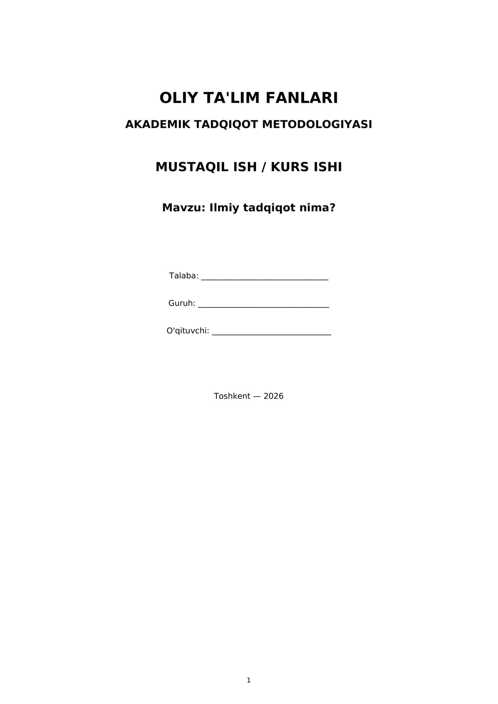AKADEMIK TADQIQOT METODOLOGIYASI