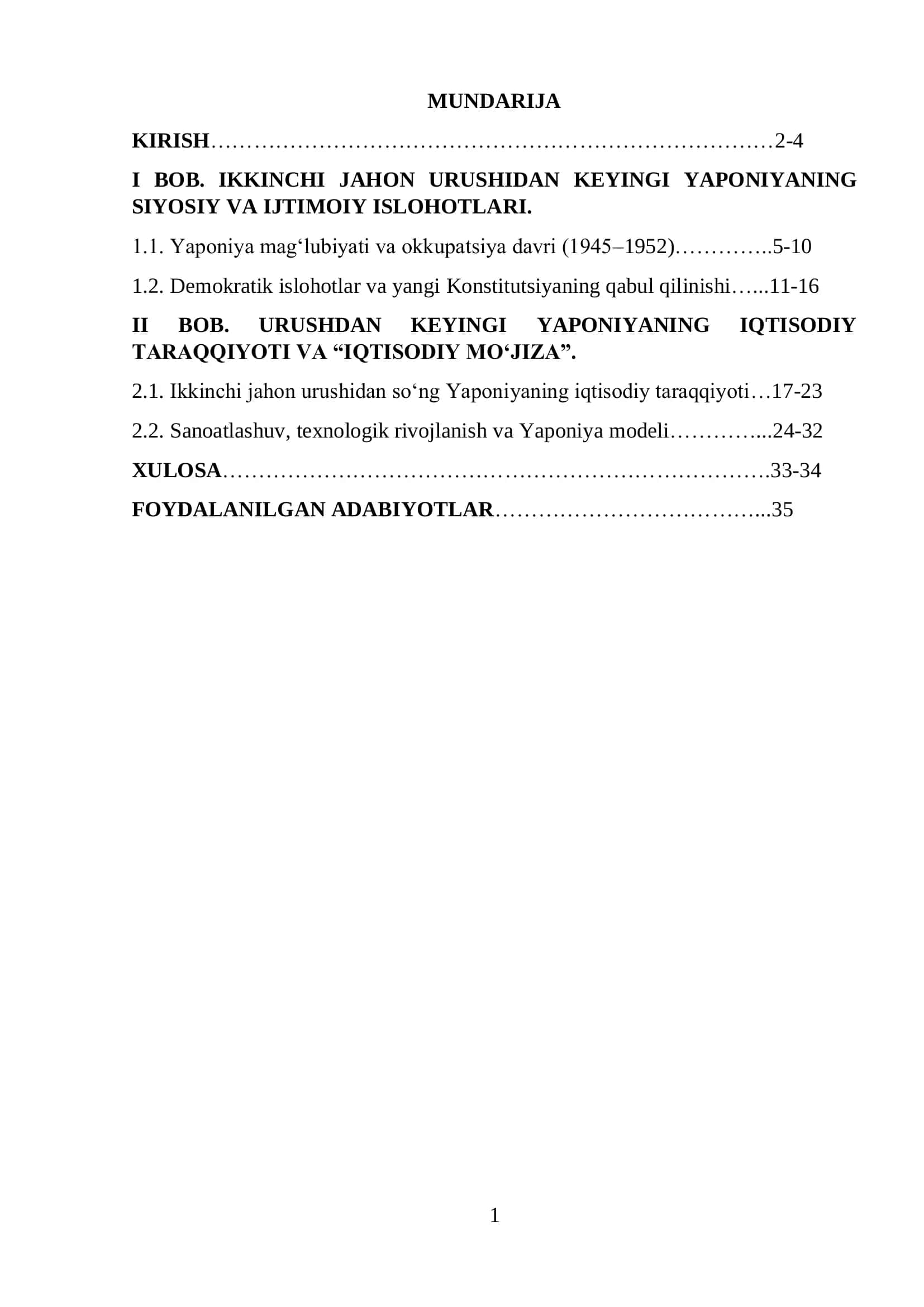 Yaponiya mag‘lubiyati va okkupatsiya davri (1945–1952)