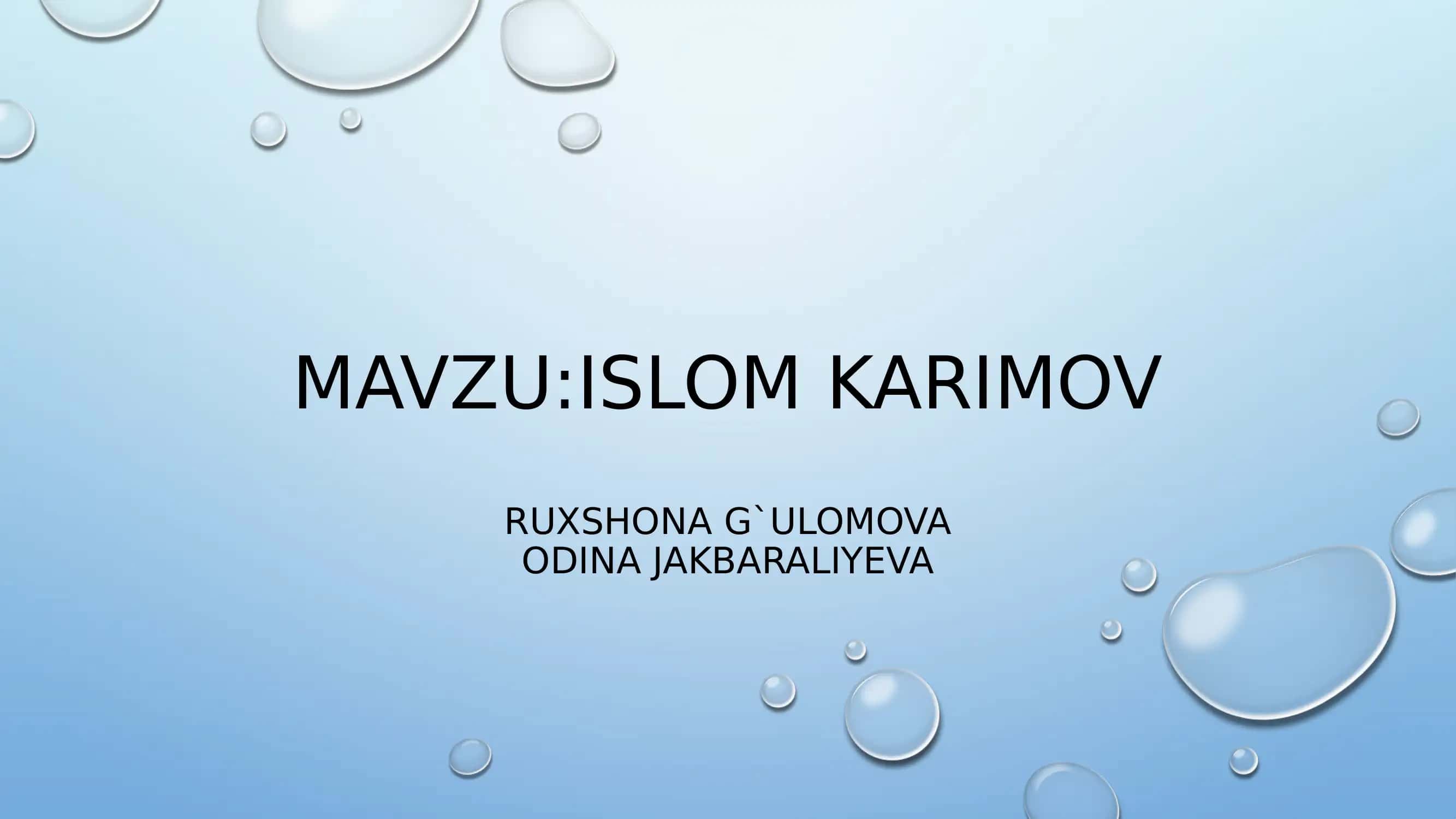 ISLOM KARIMOV