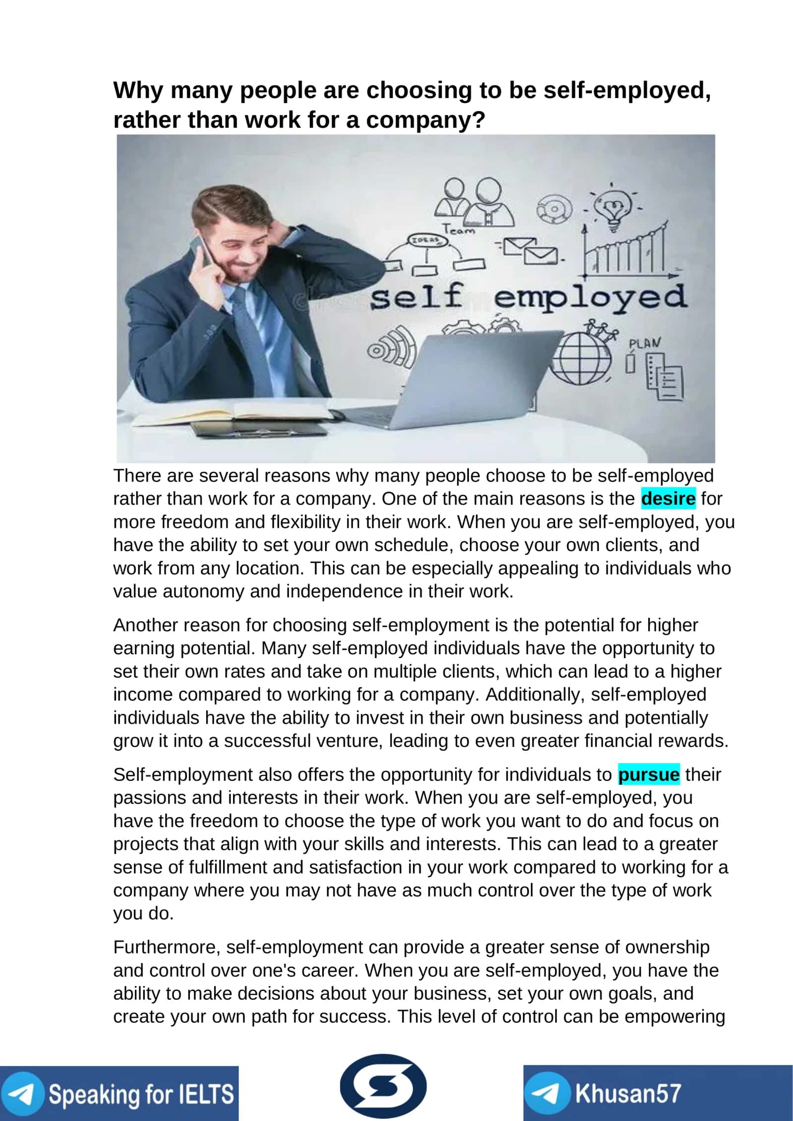 Self-Employment Benefits